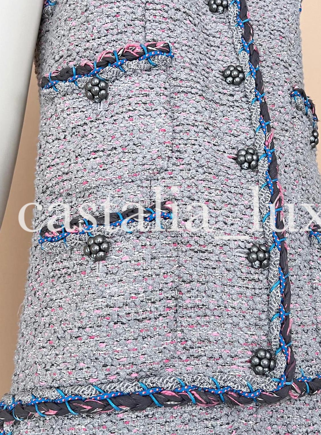Chanel New Icon Cara Delevingne Runway Tweed Dress 2