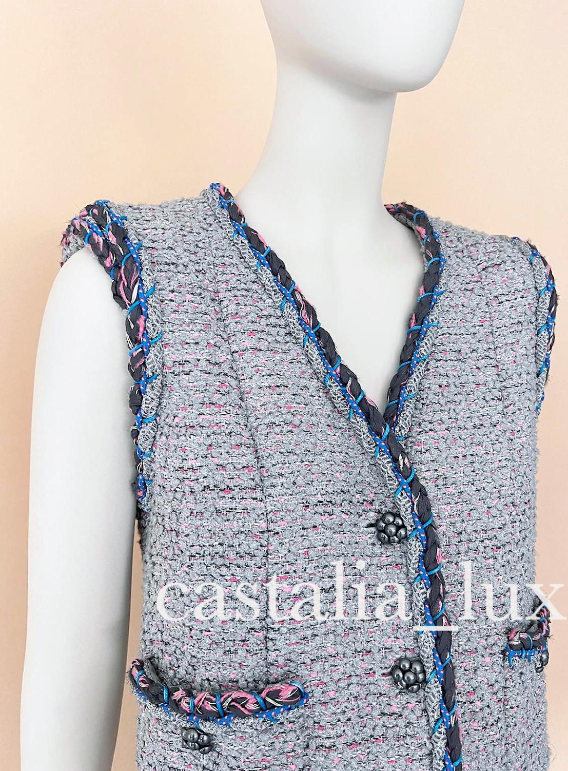 Chanel New Icon Cara Delevingne Runway Tweed Dress 3