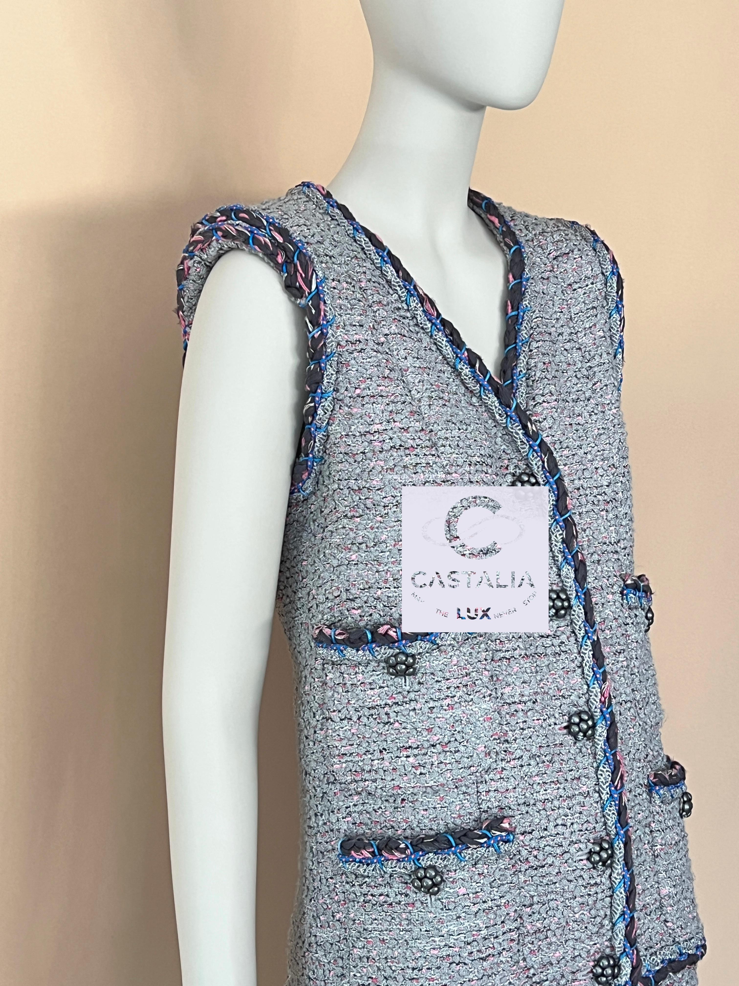 Chanel New Icon Cara Delevingne Runway Tweed Dress 3
