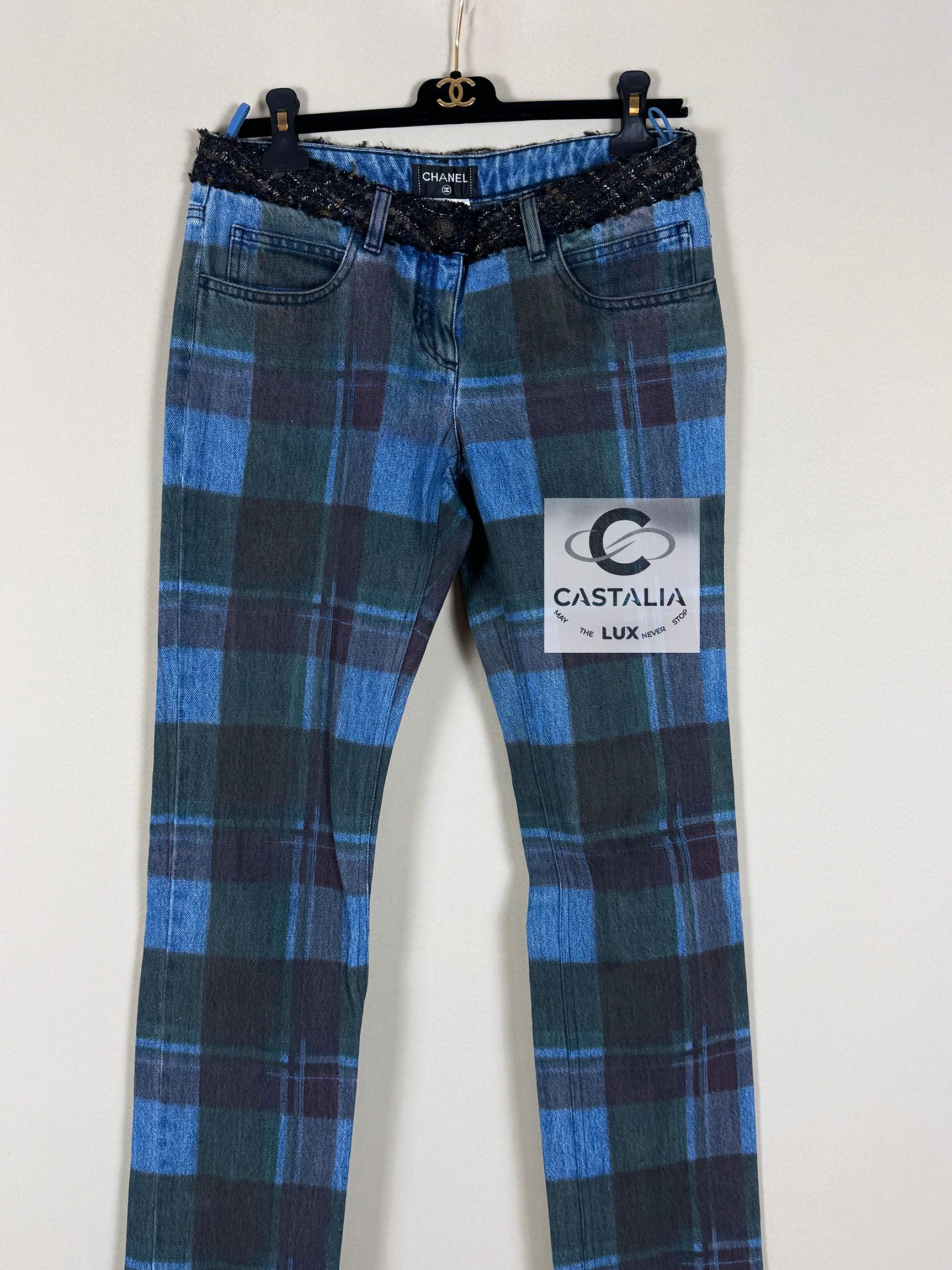 Chanel New Icon Paris / Edinburgh Tartan Jeans 2