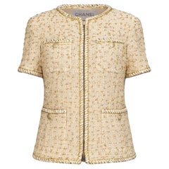 CHANEL New Iconic 2019 Spring Beige Sand Tweed Jacket 34 FR
