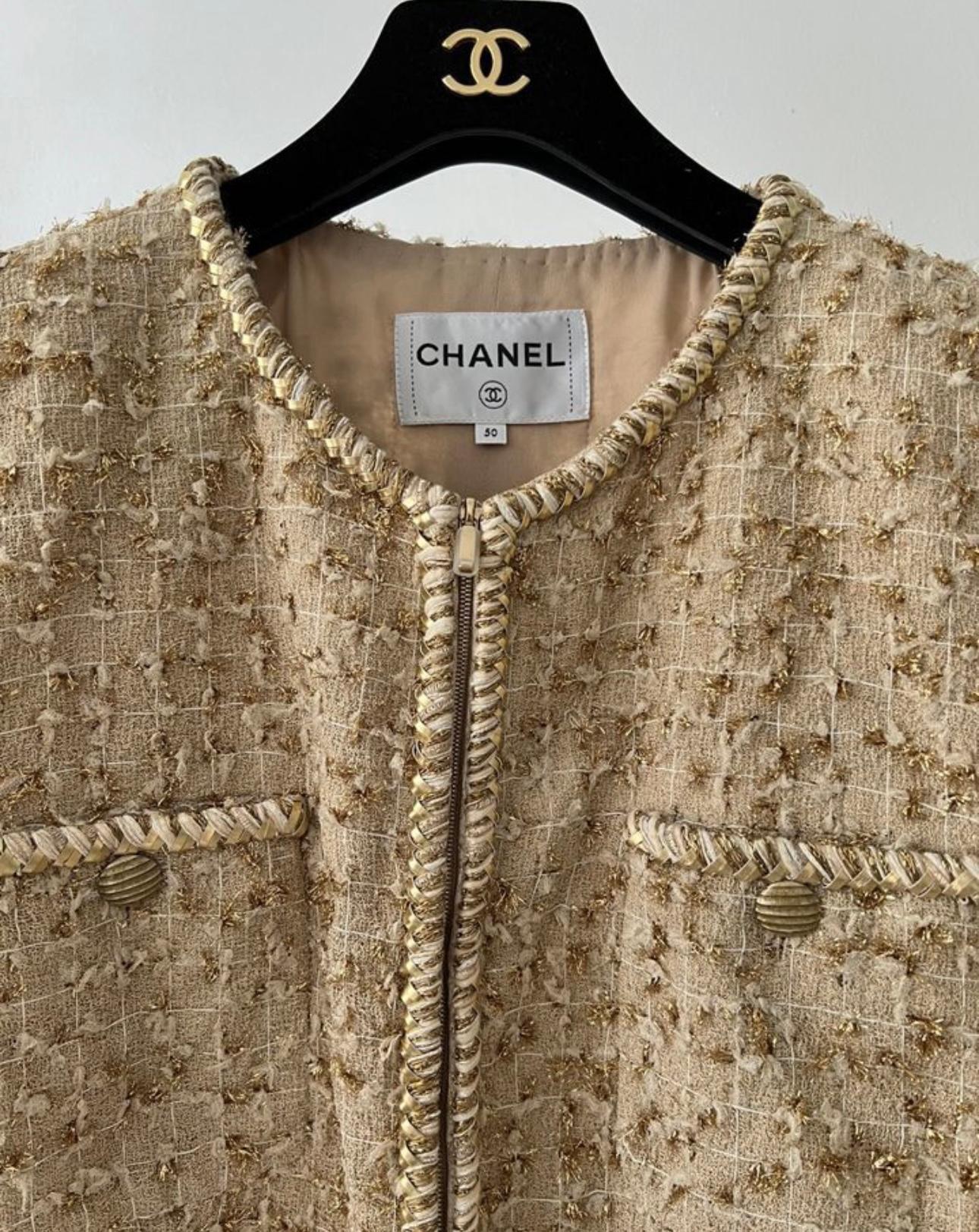 Chanel New Iconic 2019 Spring Beige Sand Tweed Jacket 5