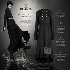 CHANEL Nueva Campaña Icónica 2020 Vestido Negro Brillante 42 FR