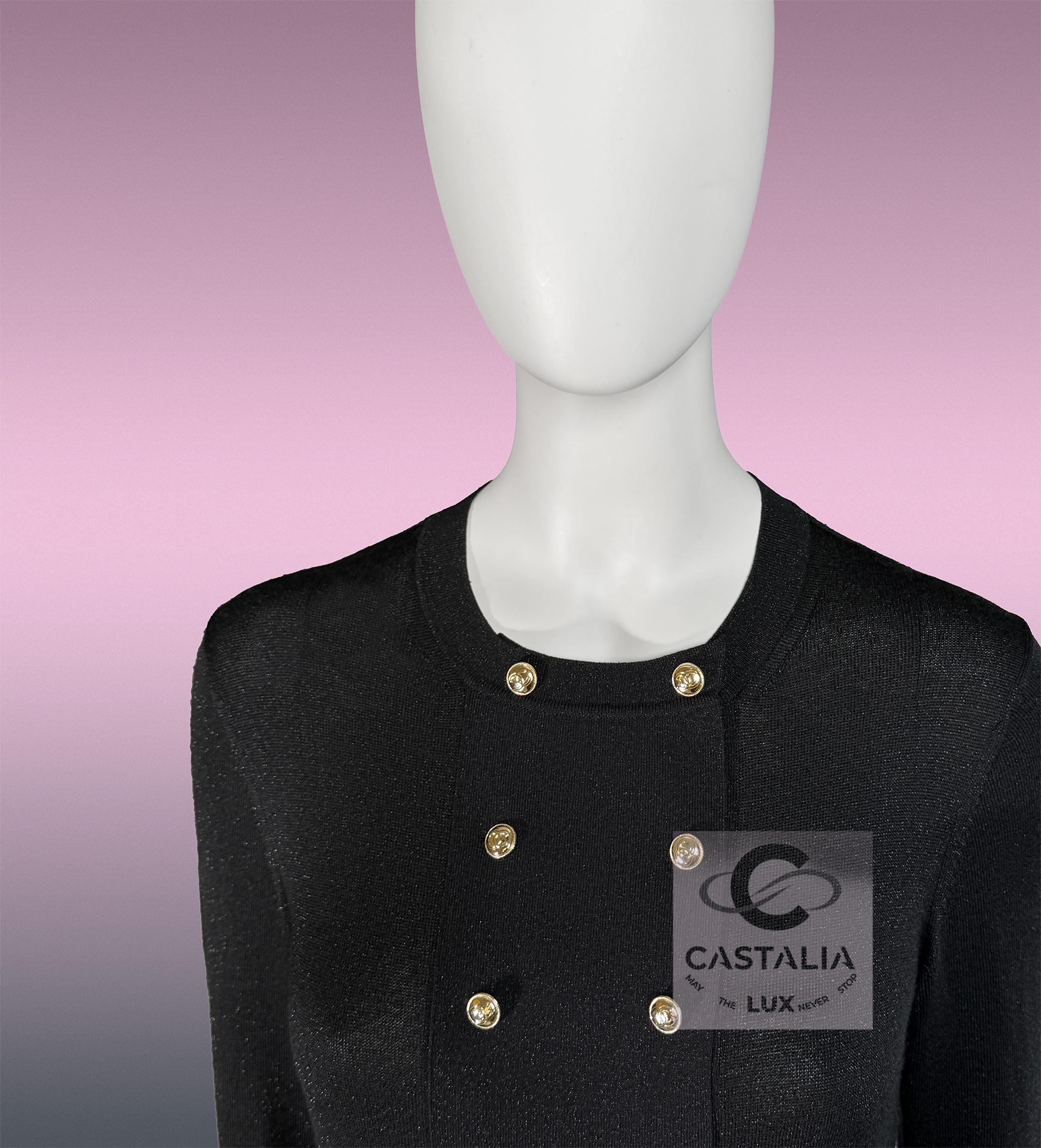 CHANEL New Iconic 2020 Ad Campaign Schwarz Schimmer Kleid 42 FR im Angebot 5