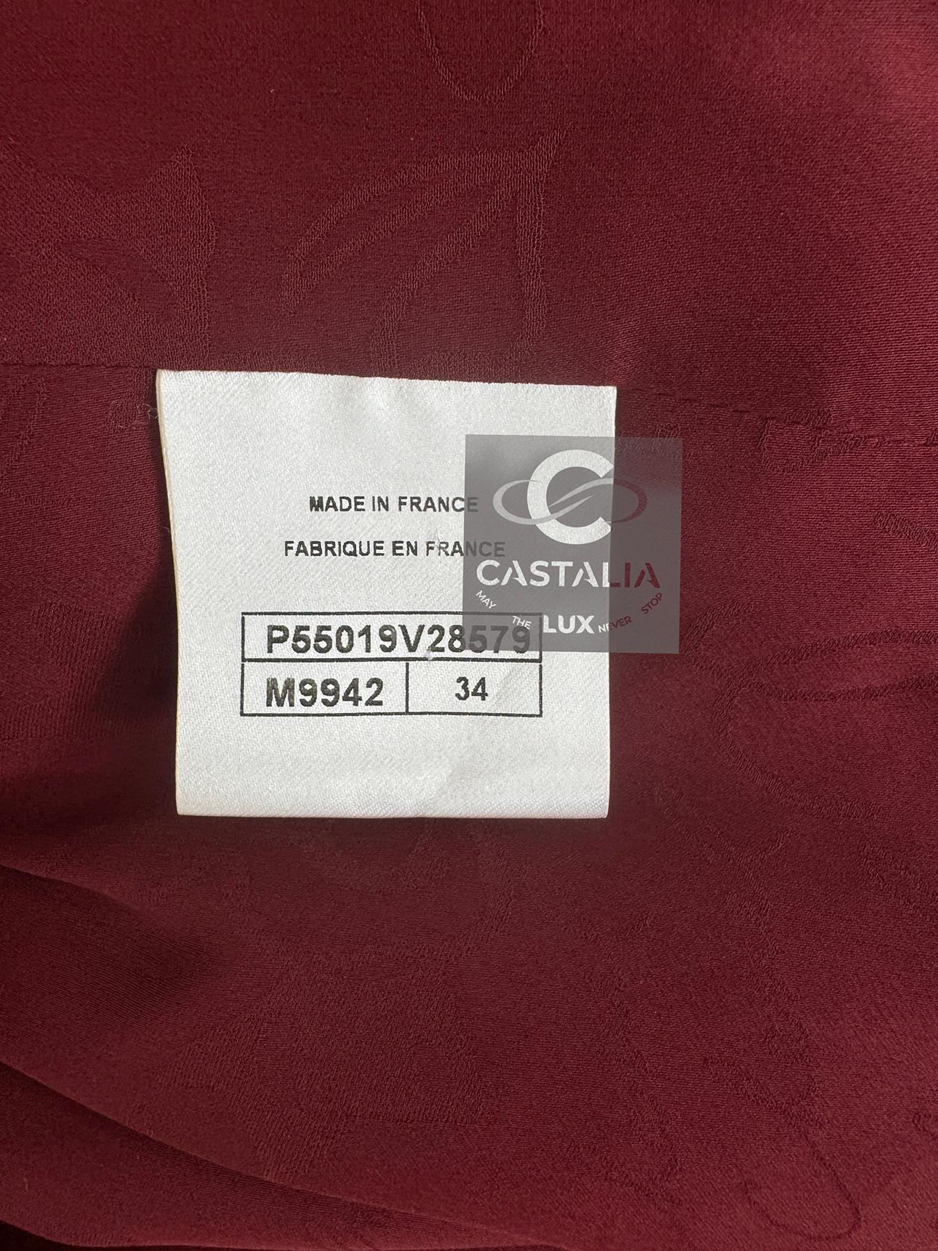 CHANEL Nueva chaqueta de tweed burdeos estilo Anna Wintour 34 FR en venta 13