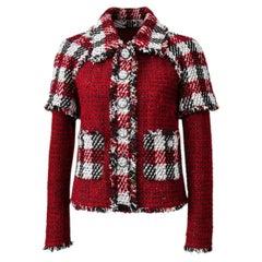 CHANEL New Iconic Anna Wintour Style Burgundy Tweed Jacket 34 FR