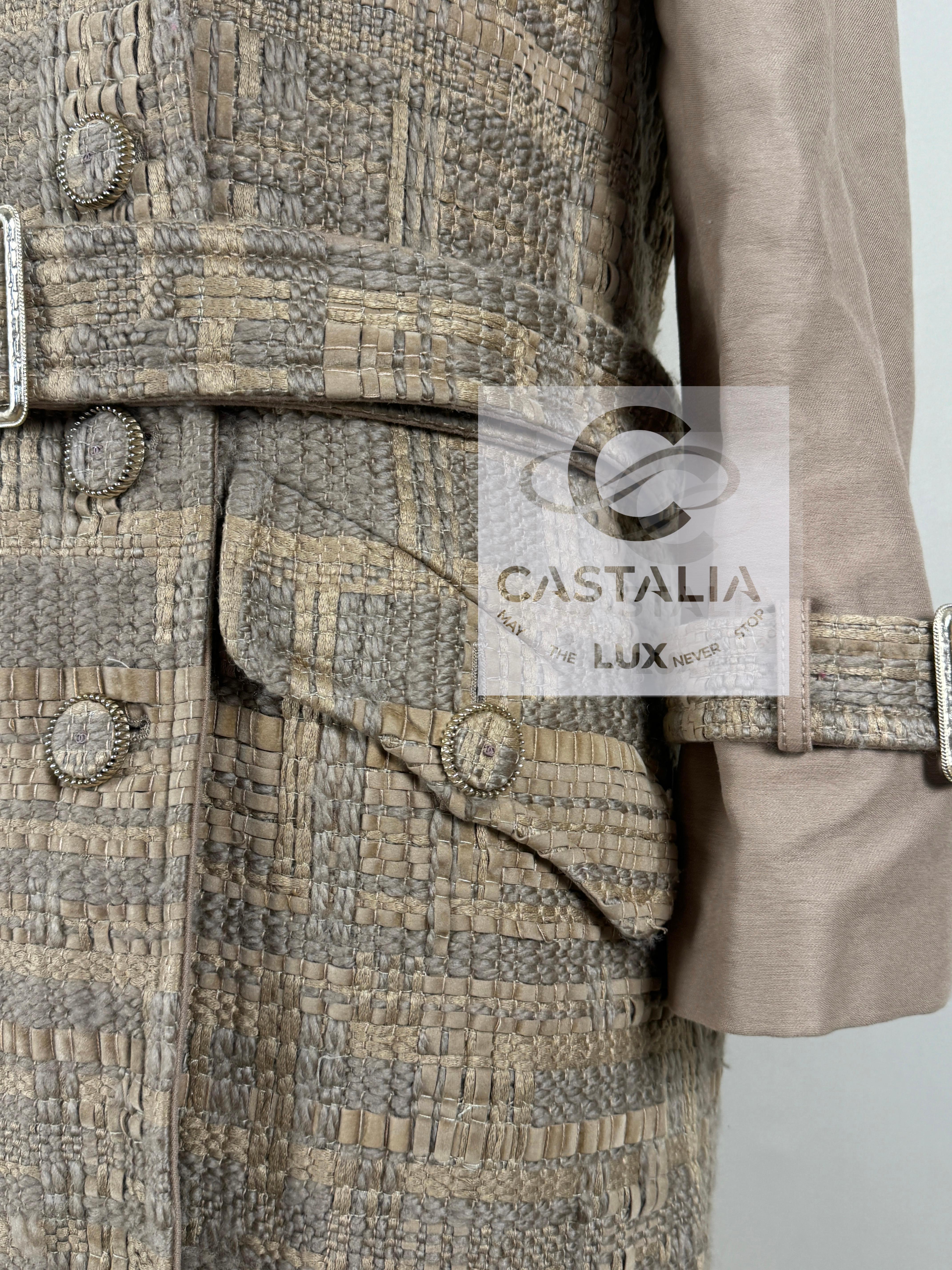 Chanel New Iconic Billboards Ribbon Tweed Trench Coat 8