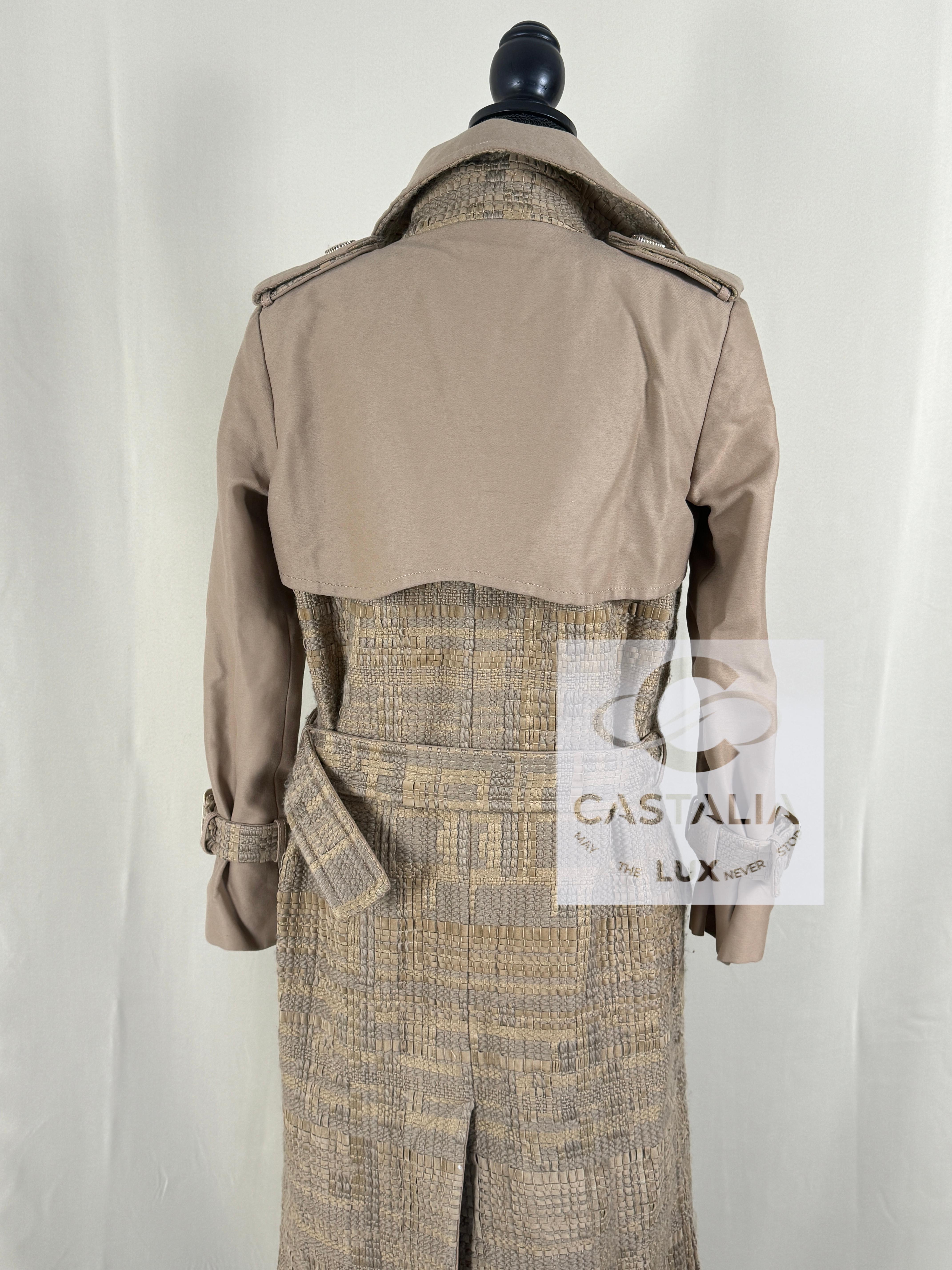 Chanel New Iconic Billboards Ribbon Tweed Trench Coat 10