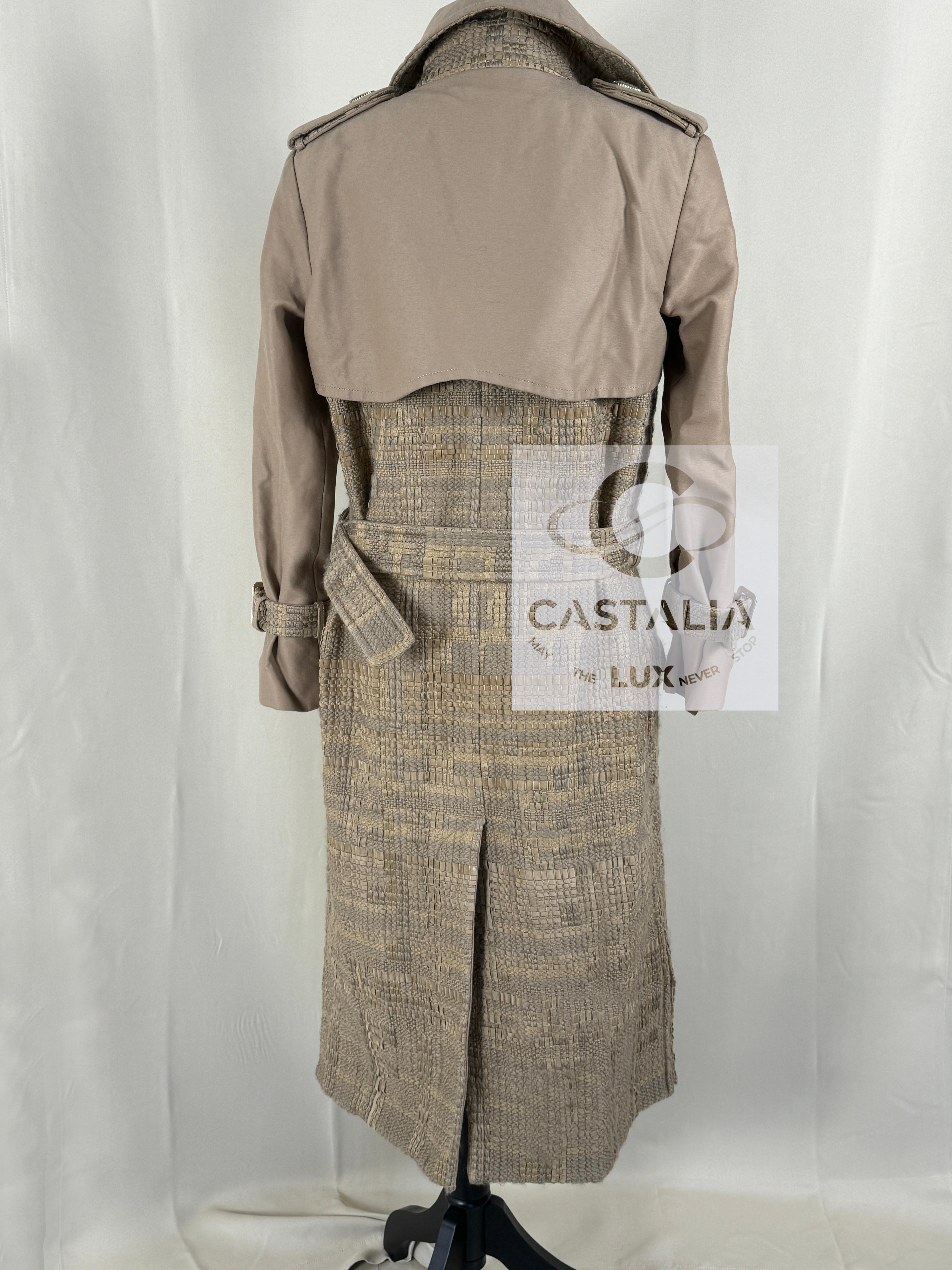 Chanel New Iconic Billboards Ribbon Tweed Trench Coat 11