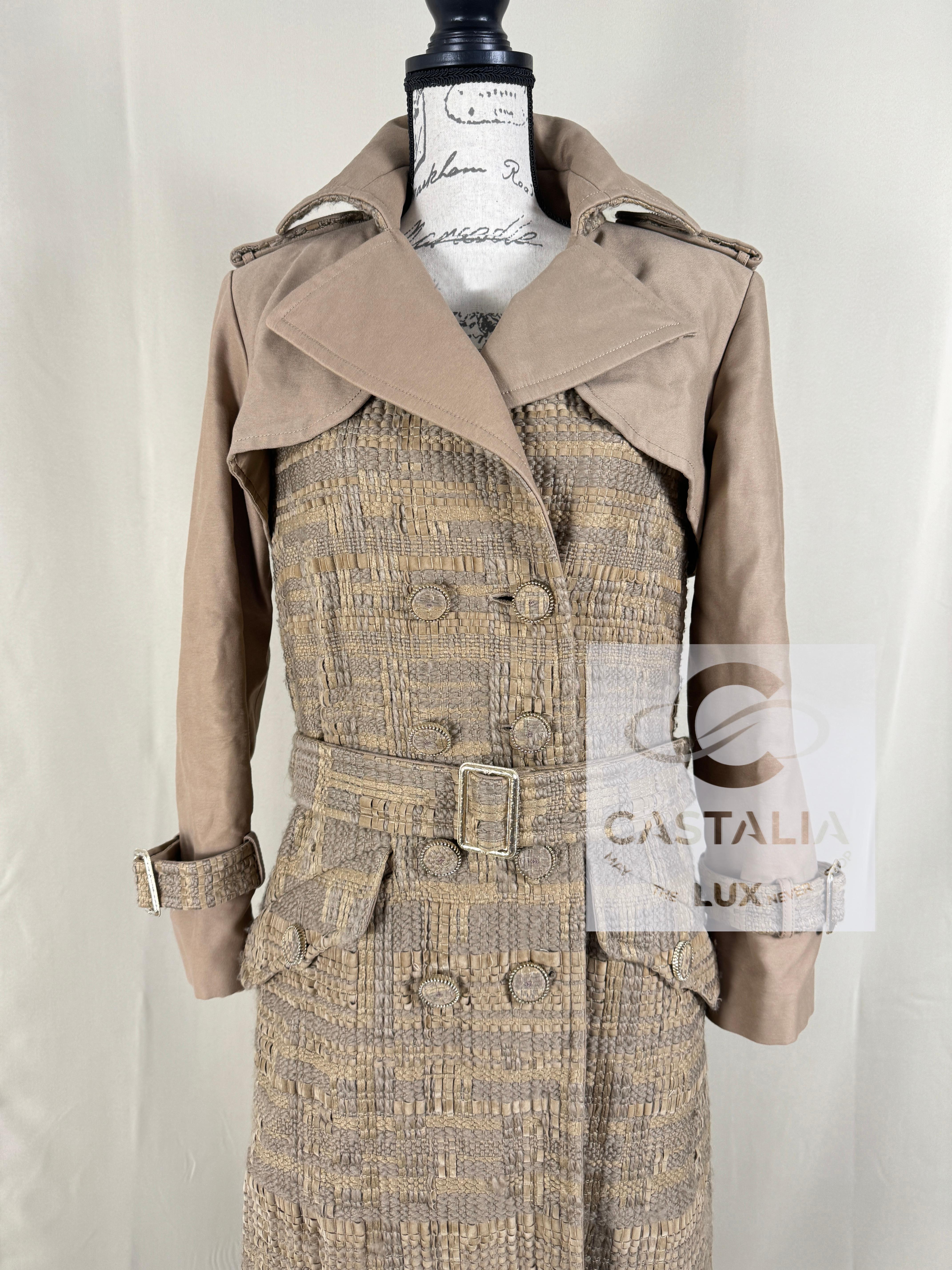 Chanel New Iconic Billboards Ribbon Tweed Trench Coat 2