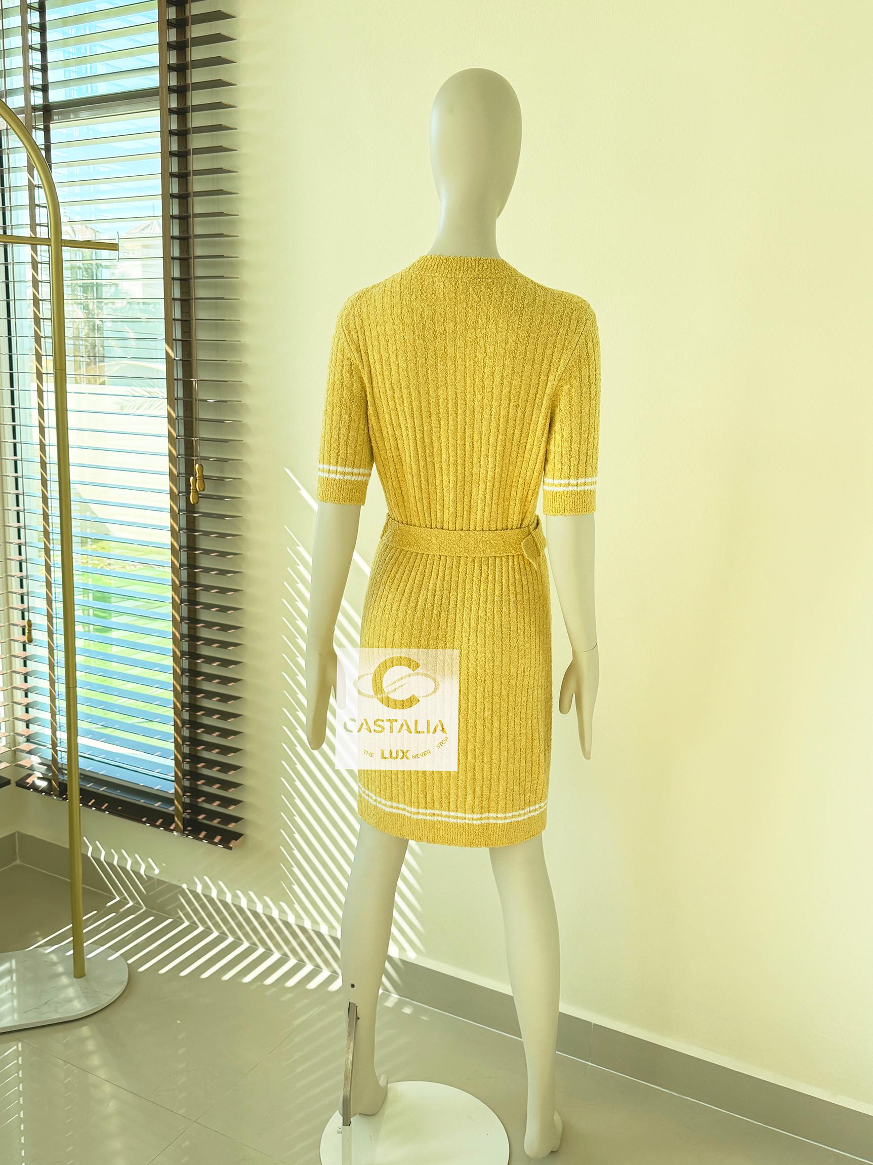 Chanel New Iconic Boucle Knit Dress with Belt 6