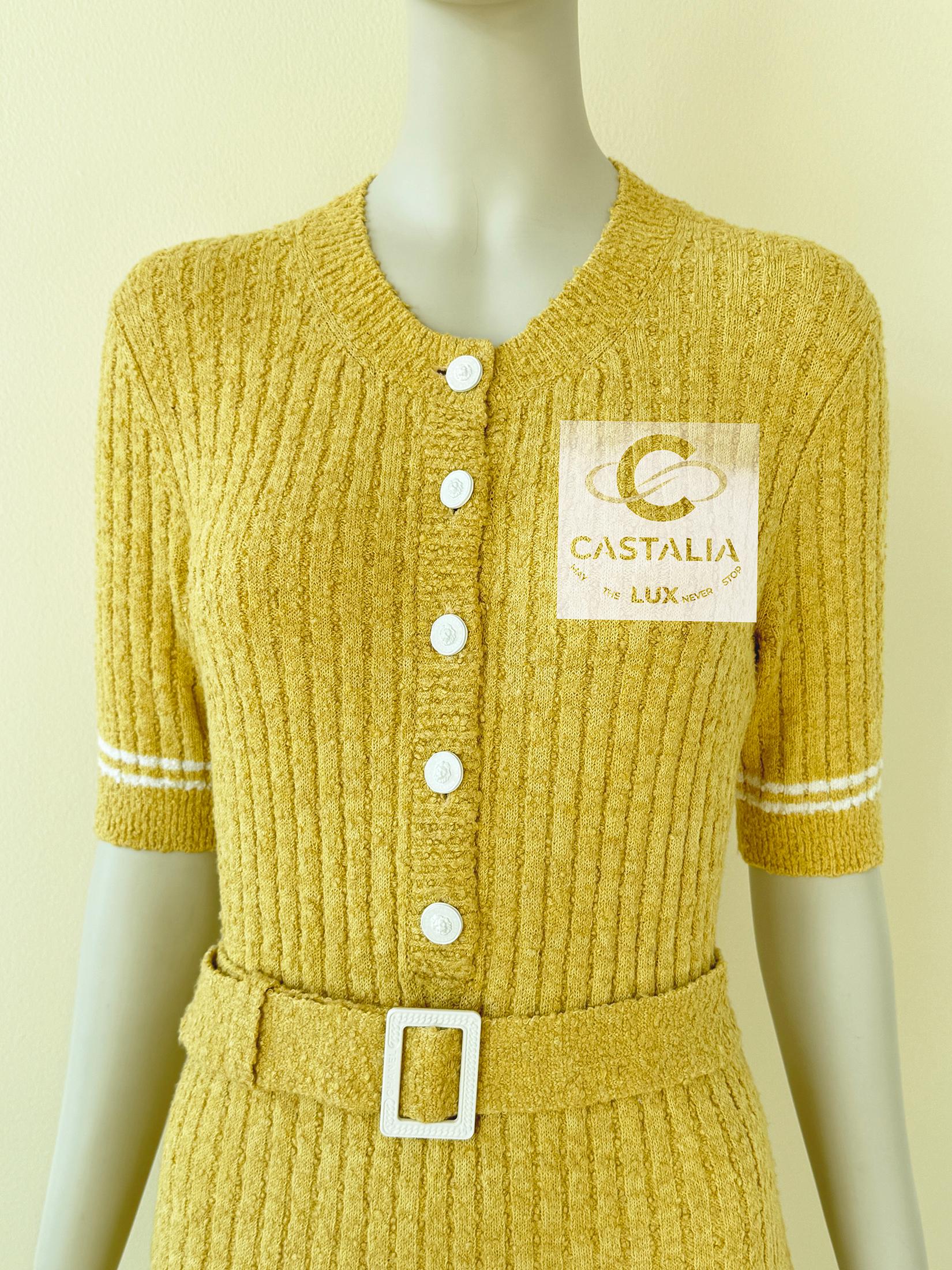Chanel New Iconic Boucle Knit Dress with Belt 1
