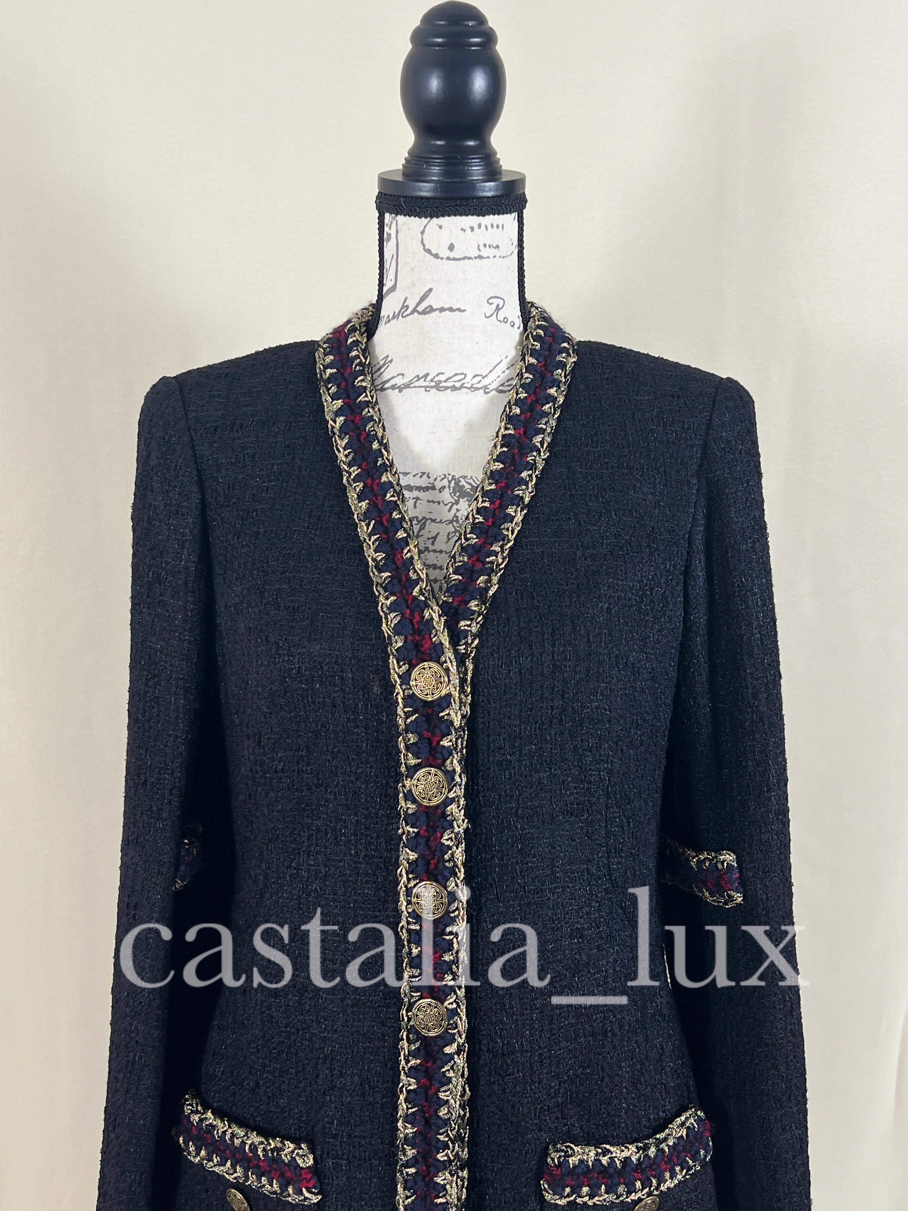 Chanel New Iconic CC Buttons Black Tweed Jacket 7