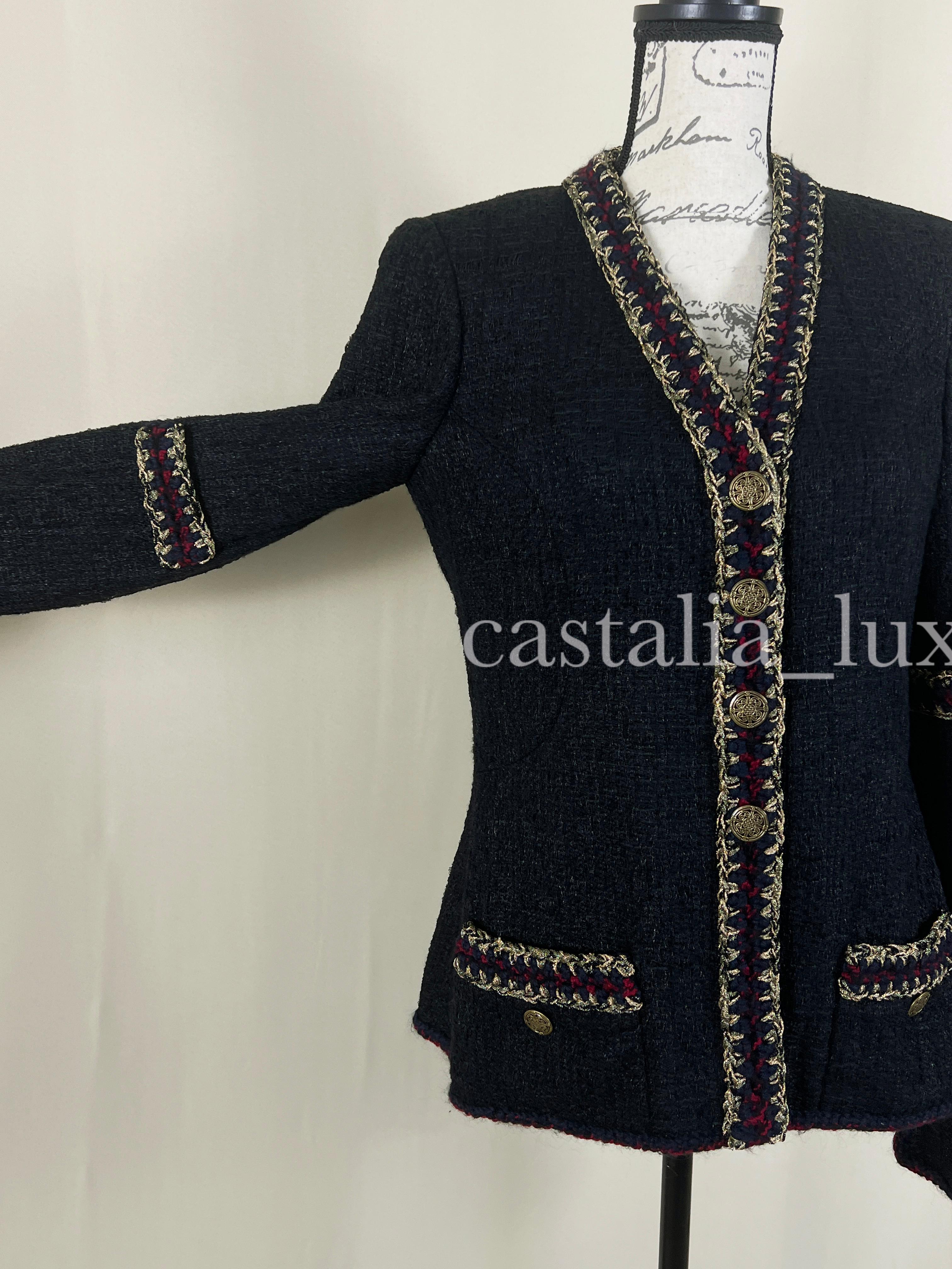 Chanel New Iconic CC Buttons Black Tweed Jacket 10