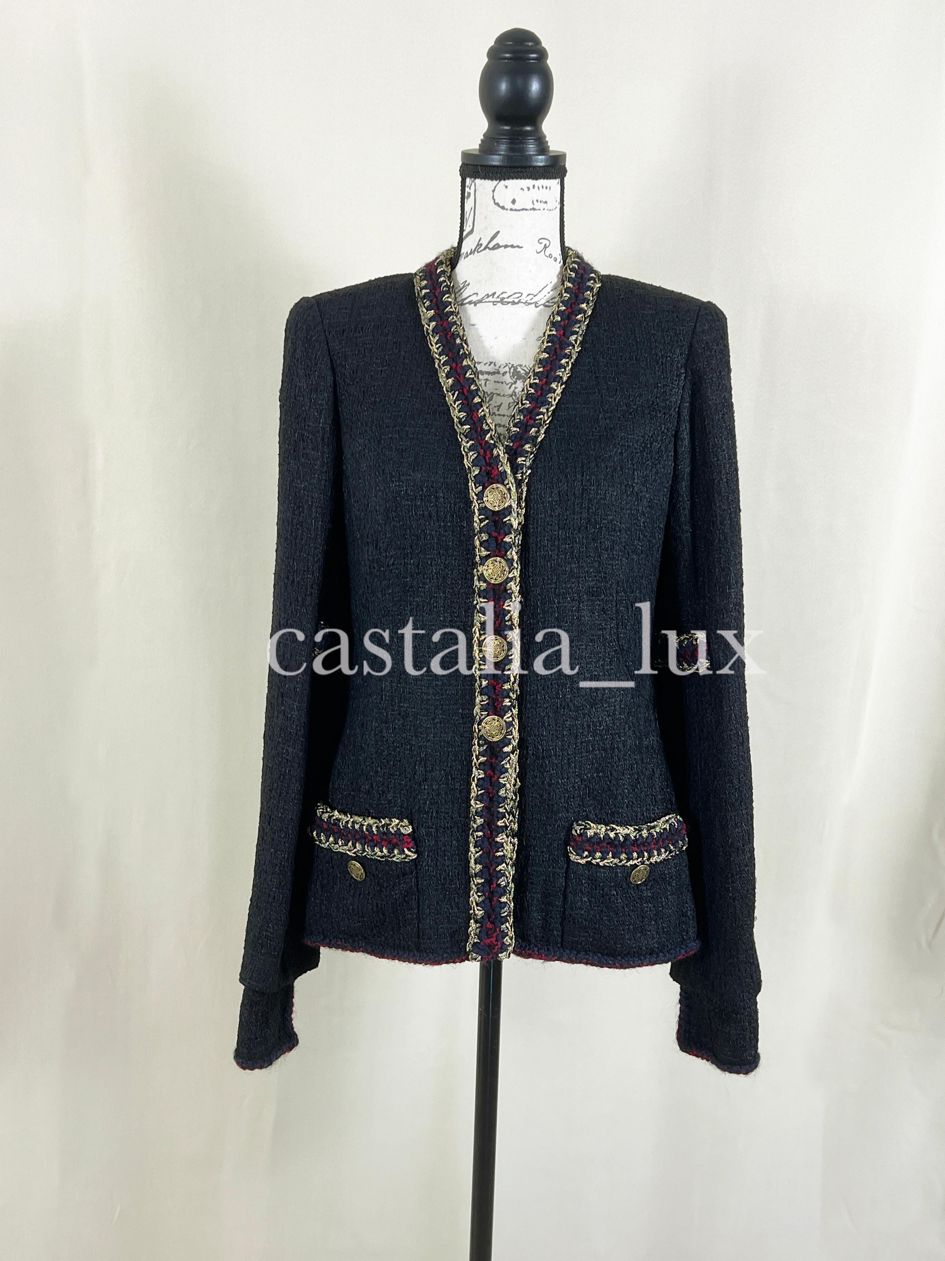 Chanel New Iconic CC Buttons Black Tweed Jacket 11