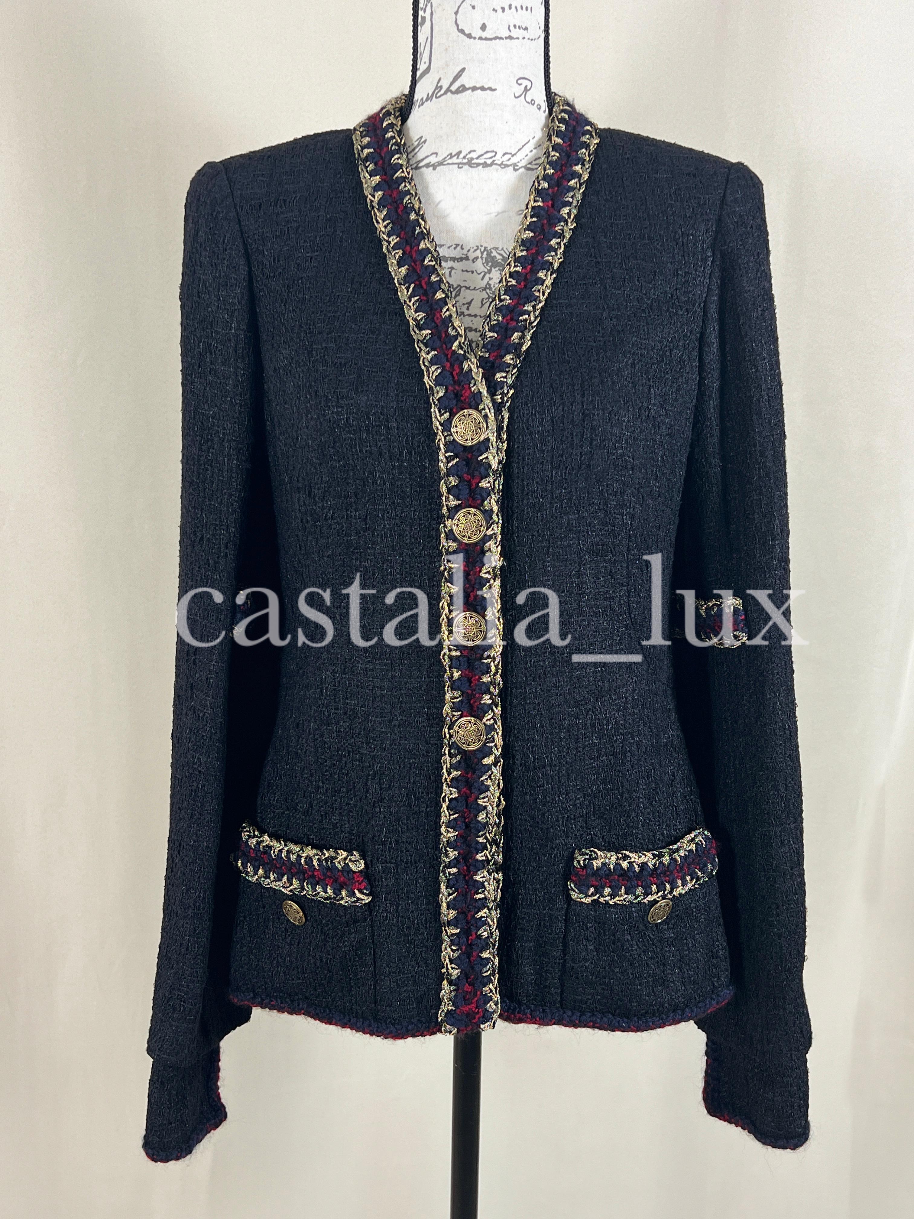Chanel New Iconic CC Buttons Black Tweed Jacket 1