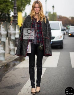 Chanel New Iconic CC Jewel Buttons Black Tweed Cape Jacket
