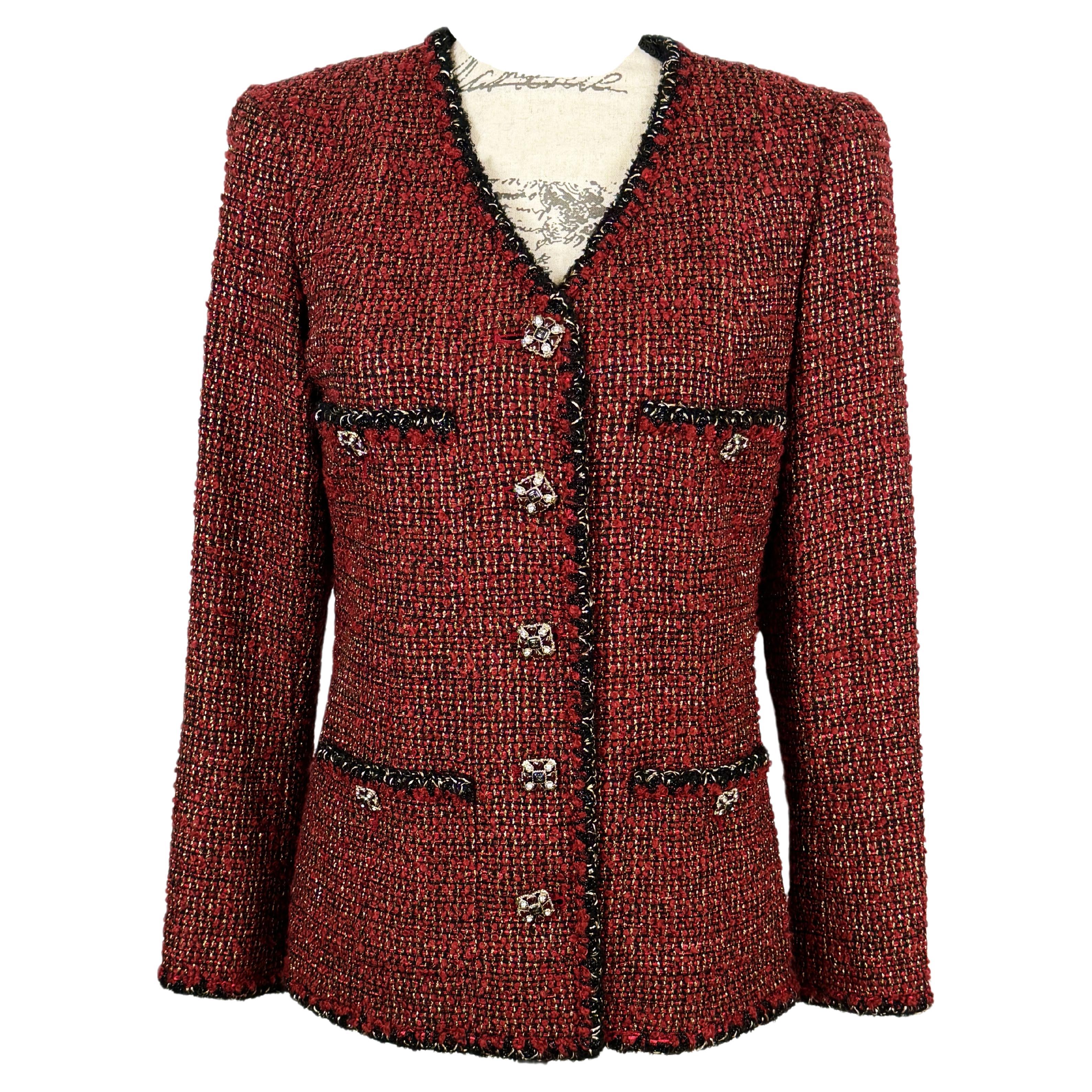 Chanel New Iconic CC Jewel Buttons Lesage Tweed Jacket For Sale