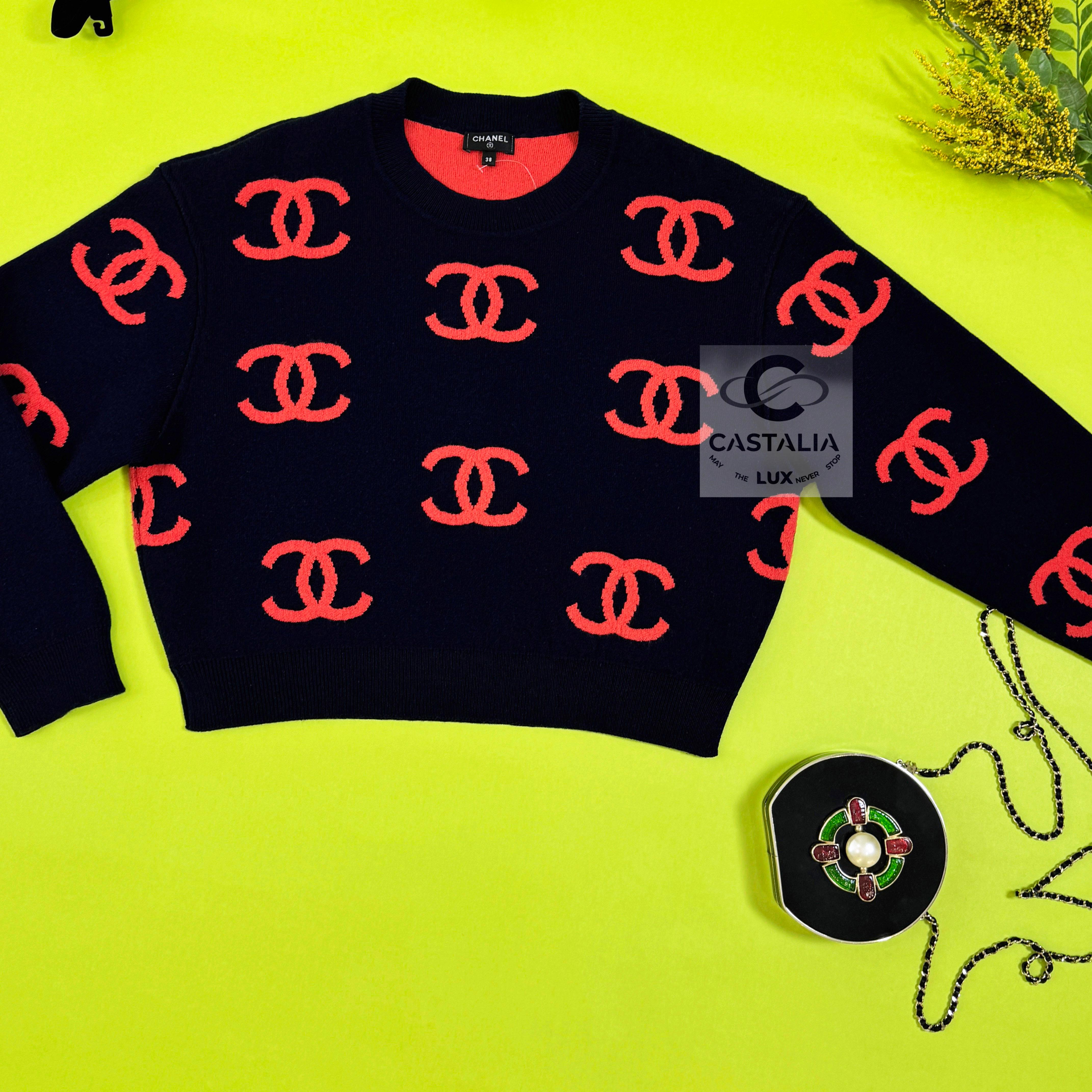 Chanel New Iconic CC Logo Cashmere Jumper at 1stDibs Chanel New Iconic CC Logo Cashmere Jumper at 1stDibs