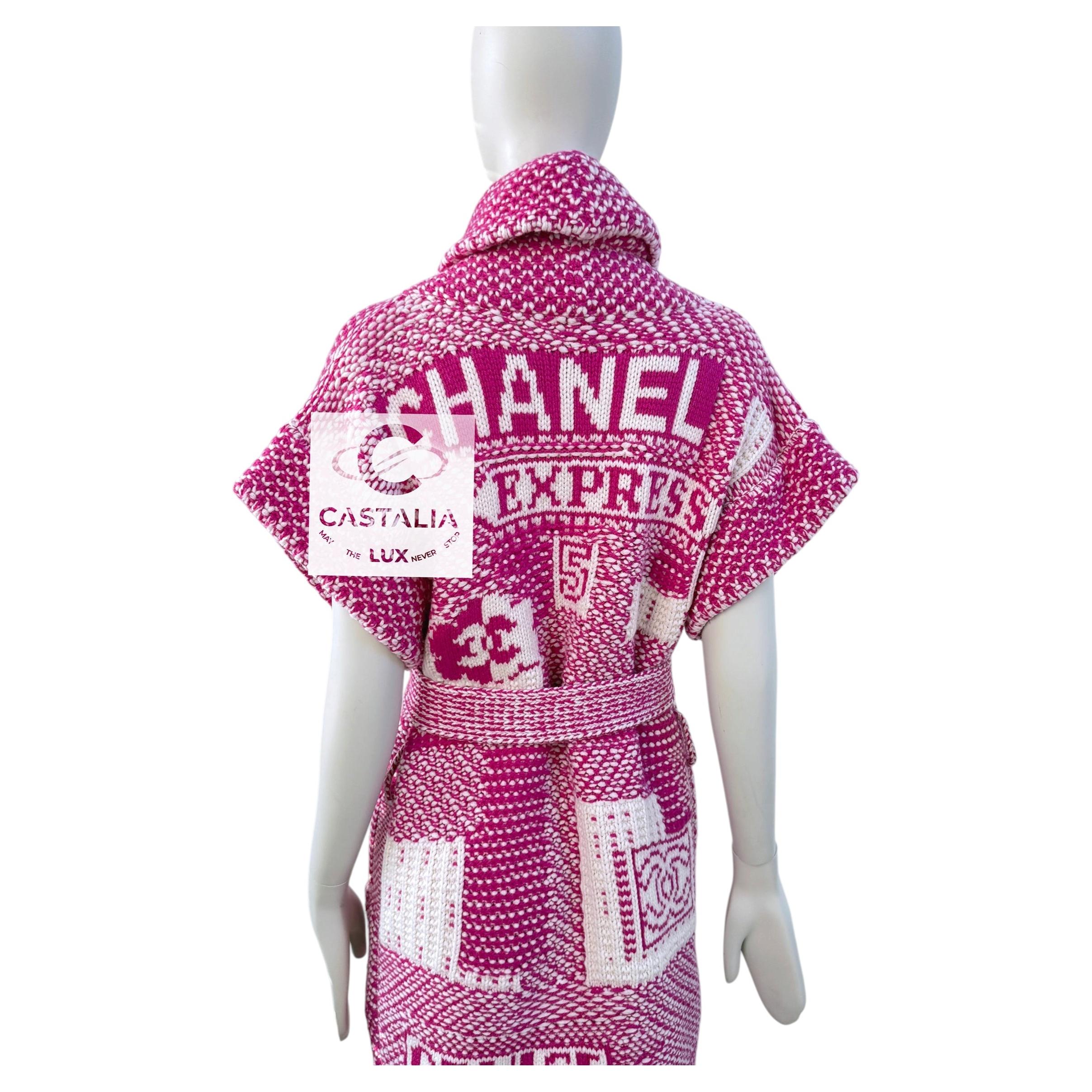 CHANEL New Iconic CC Logo Coco Express Cashmere Cardi Coat 38 FR