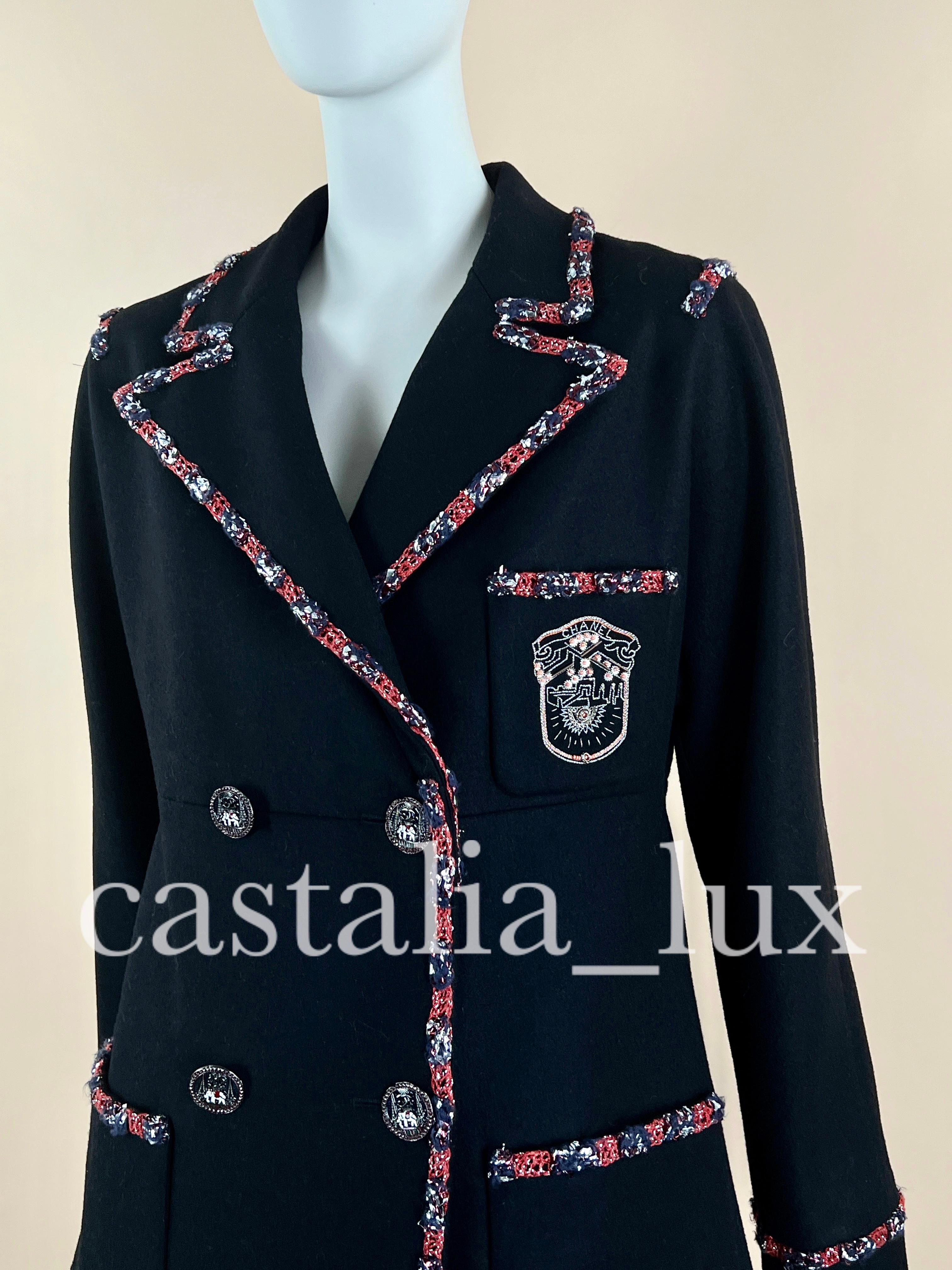 Chanel New Iconic CC Logo Patch Black Jacket  In New Condition For Sale In Dubai, AE