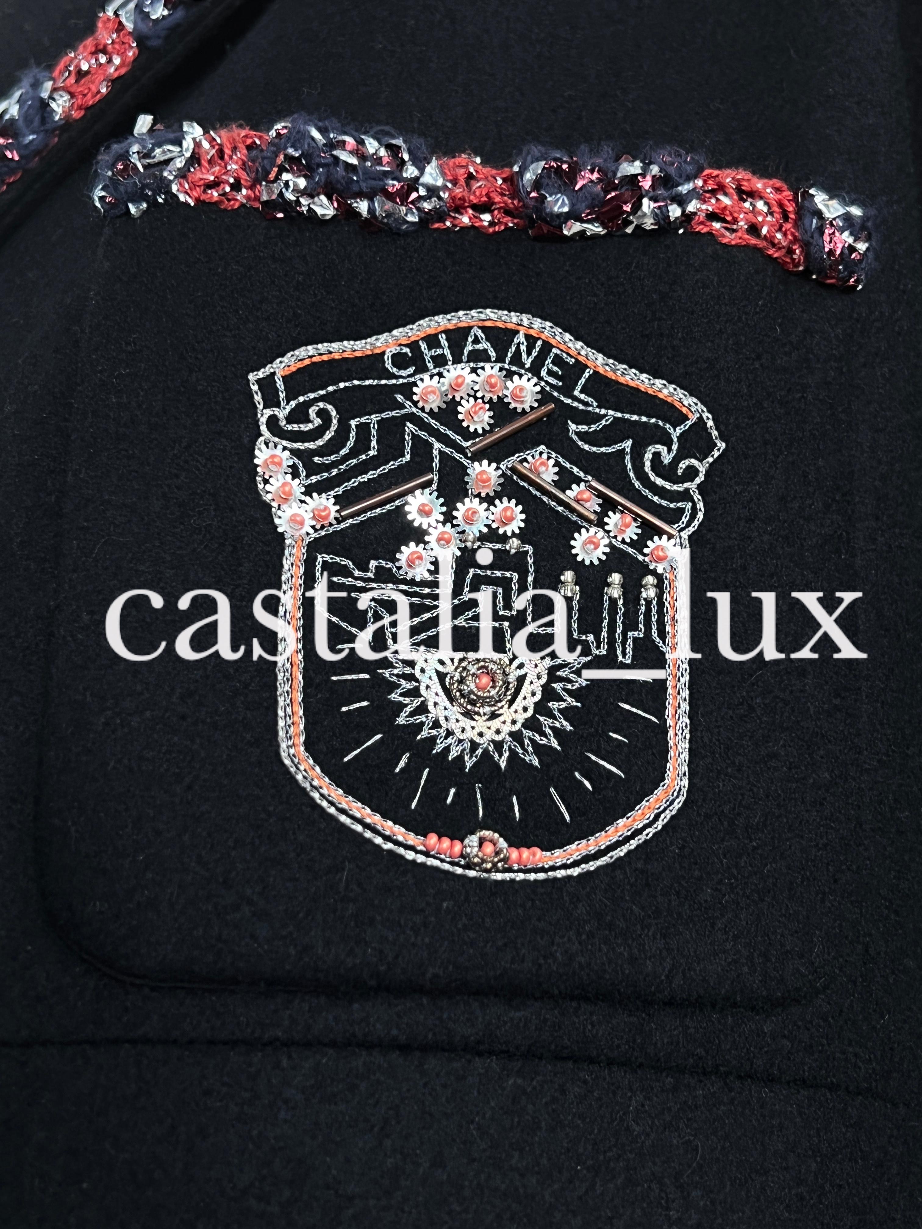 Chanel New Iconic CC Logo Patch Black Jacket at 1stDibs
