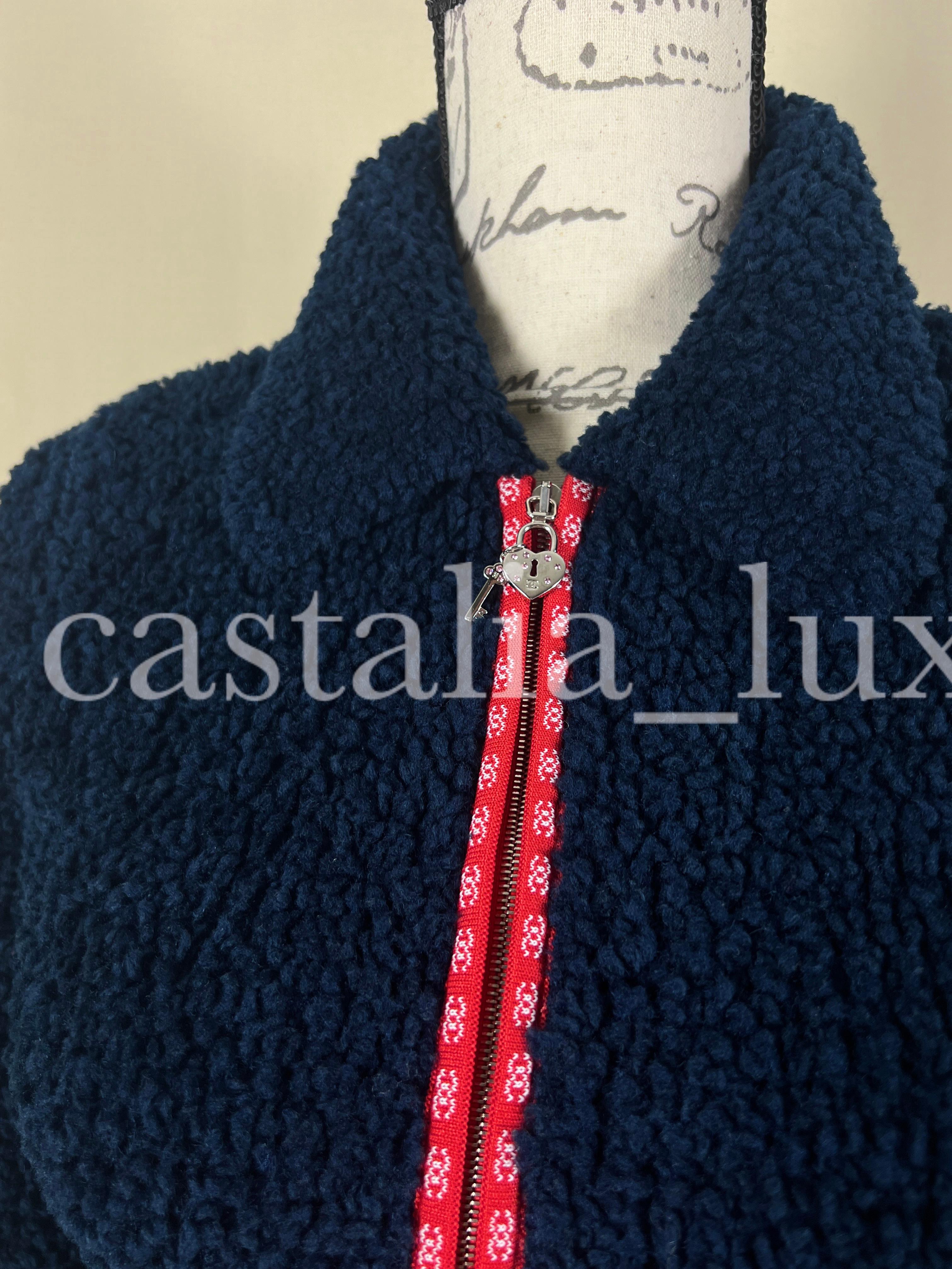 Chanel New Iconic CC Logo Teddy Jacket / Bomber 6