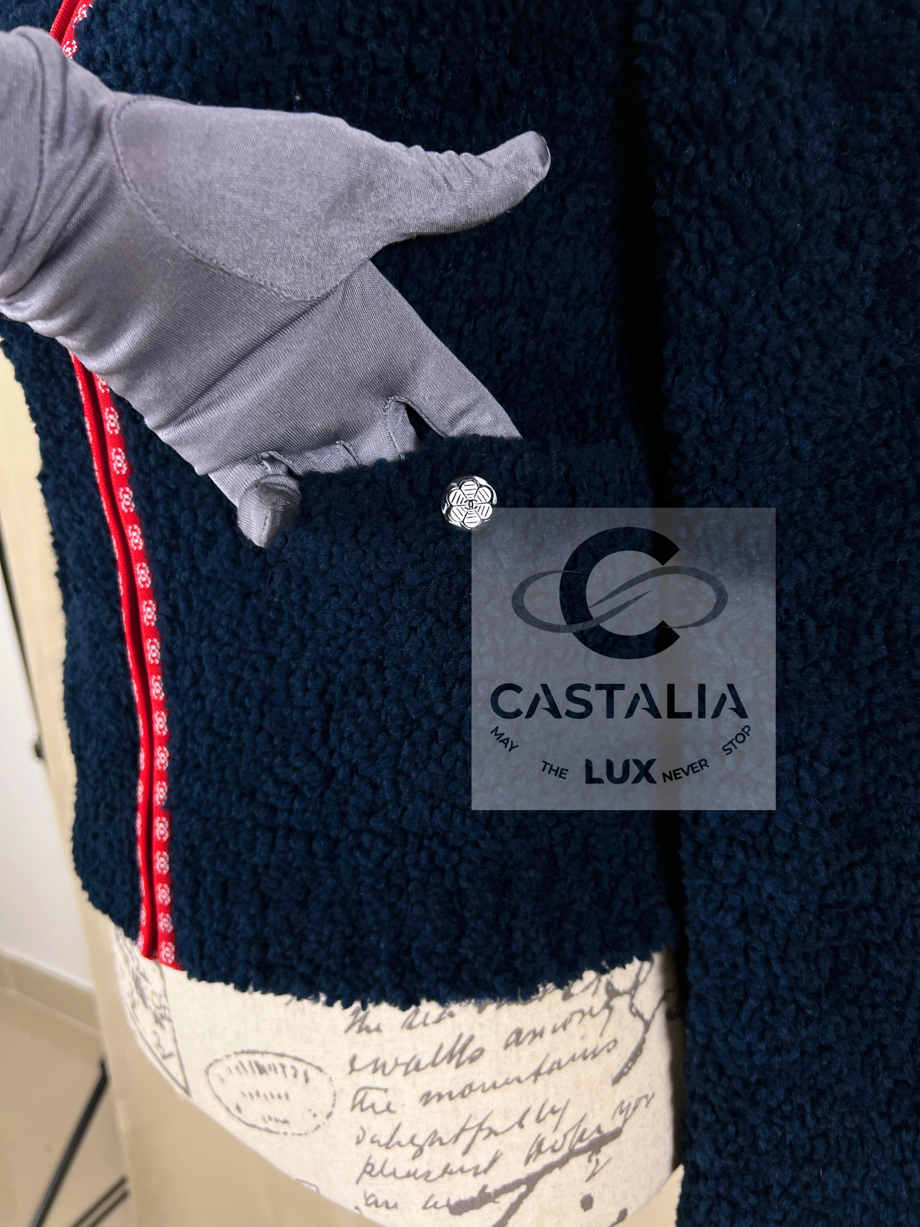 Chanel New Iconic CC Logo Teddy Jacket / Bomber 9