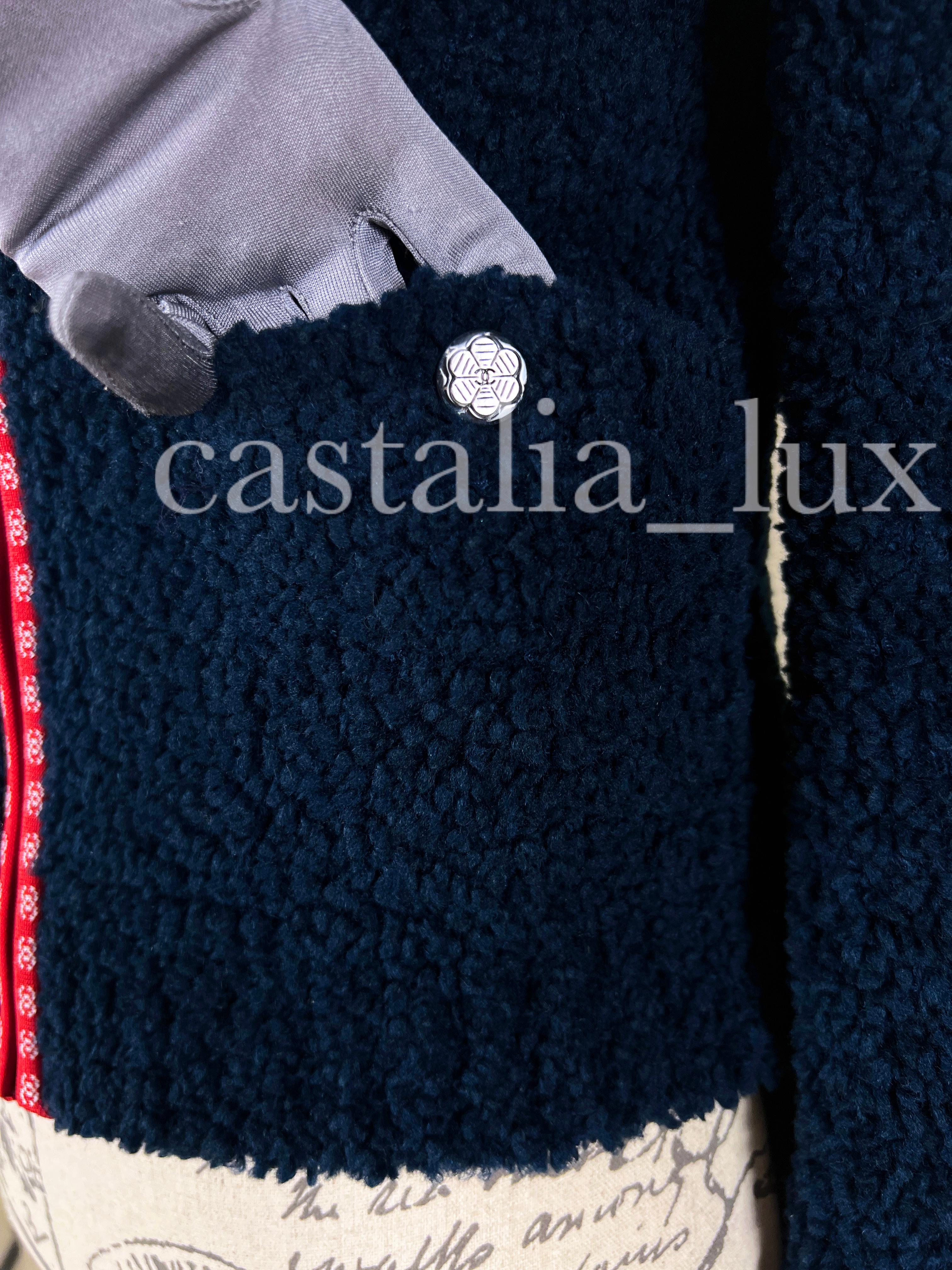 Chanel New Iconic CC Logo Teddy Jacket / Bomber 10