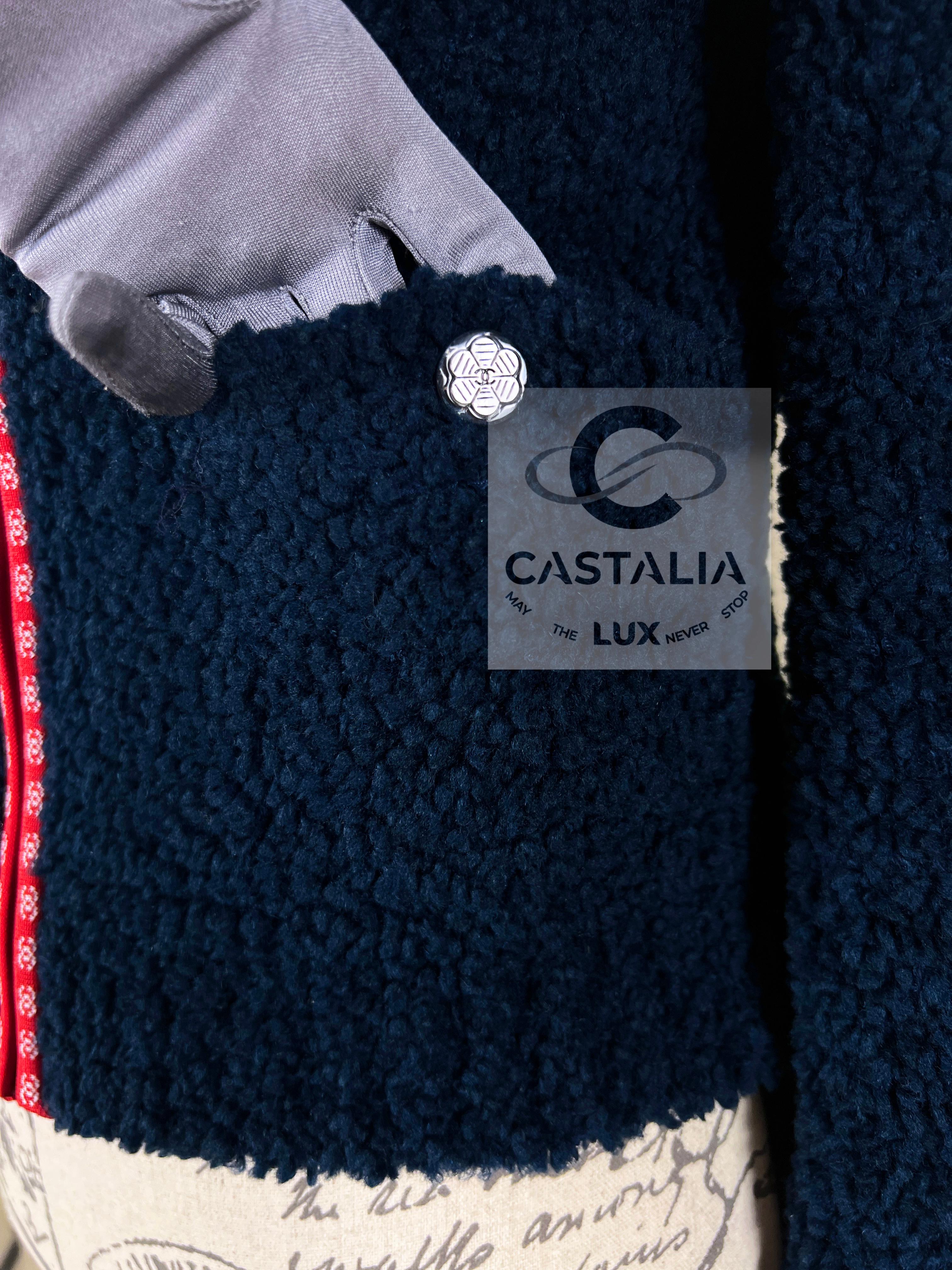 Chanel New Iconic CC Logo Teddy Jacket / Bomber 10