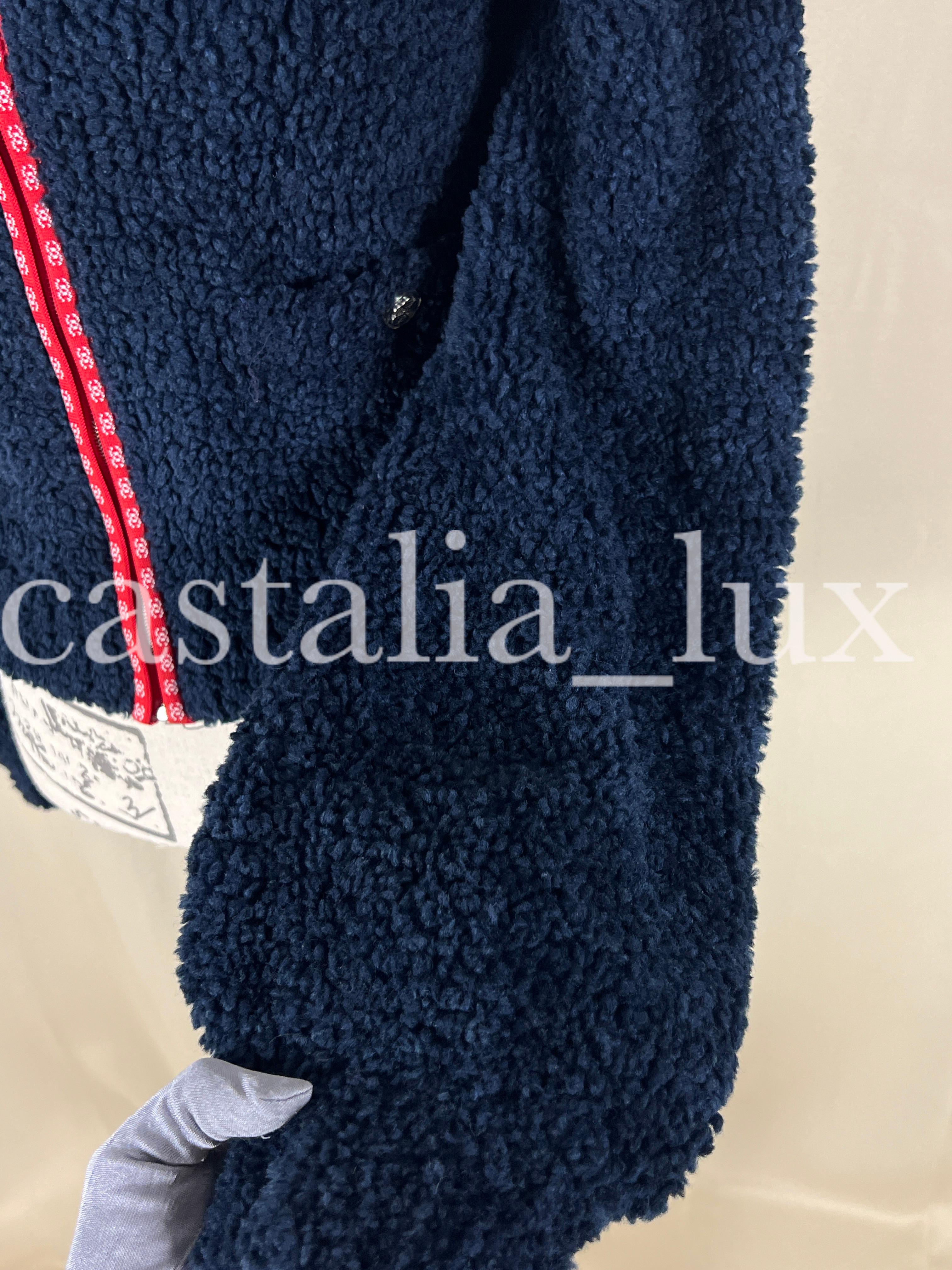Chanel New Iconic CC Logo Teddy Jacket / Bomber 12