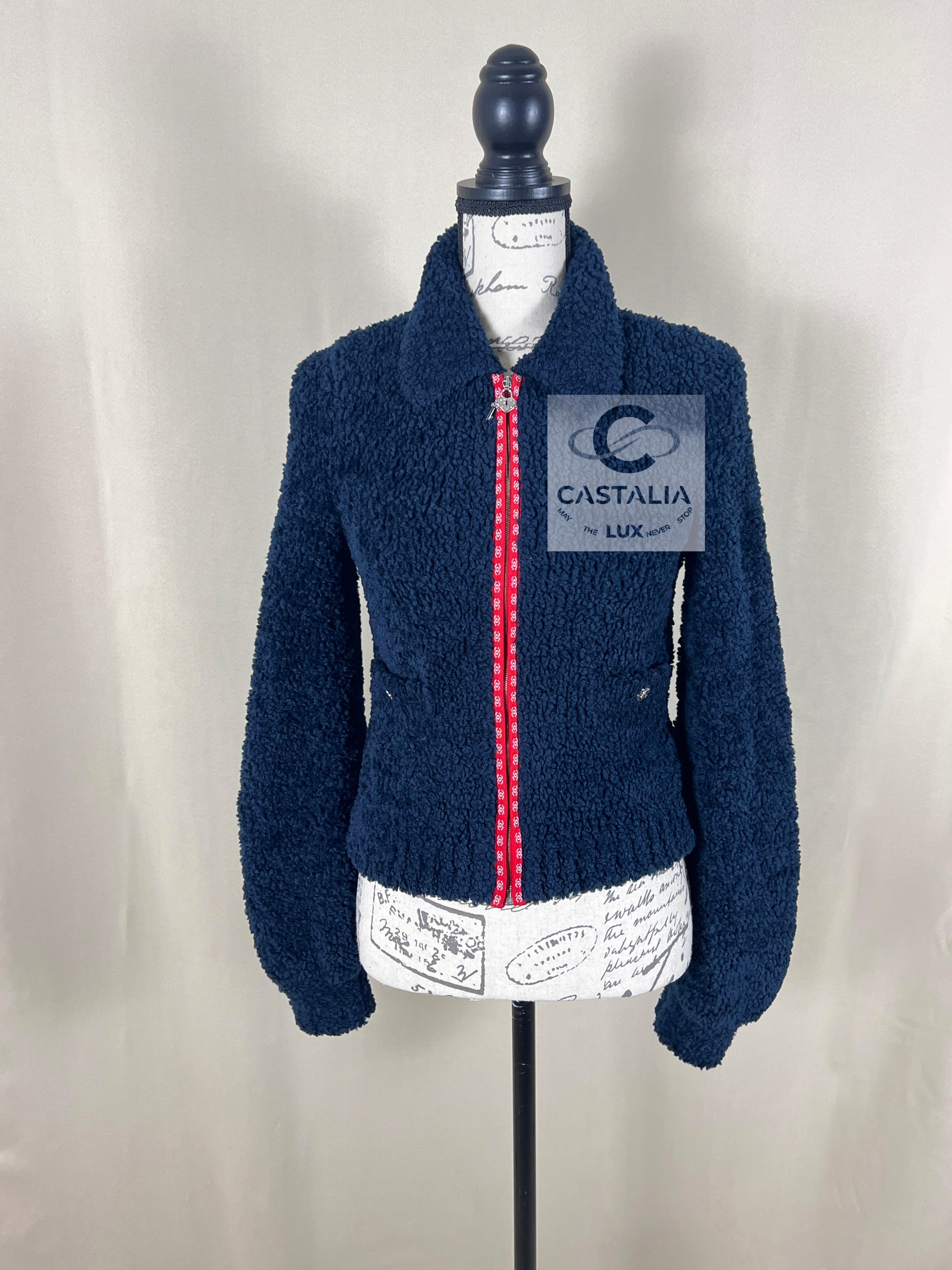Chanel New Iconic CC Logo Teddy Jacket / Bomber 12