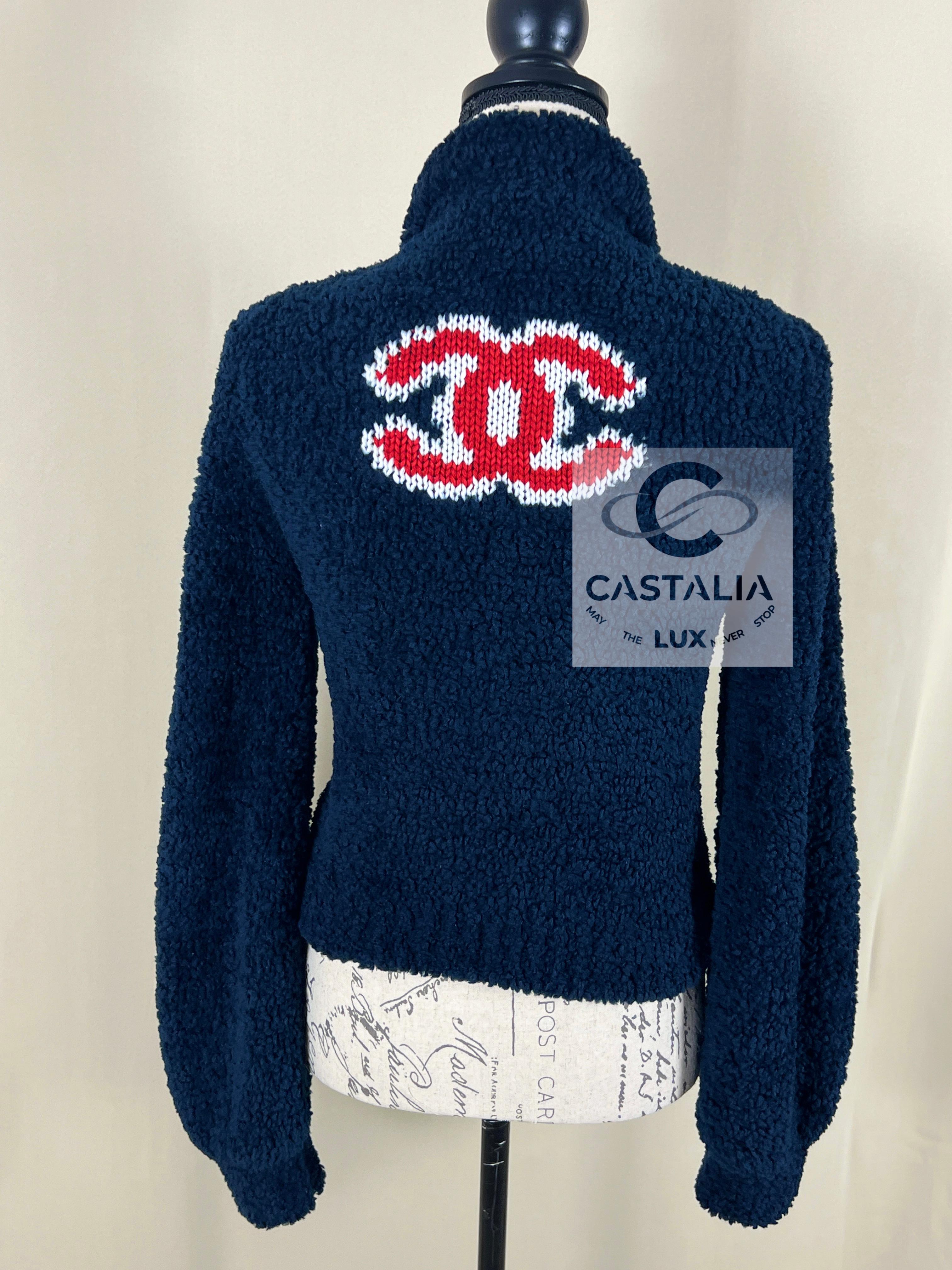 Chanel New Iconic CC Logo Teddy Jacket / Bomber 2