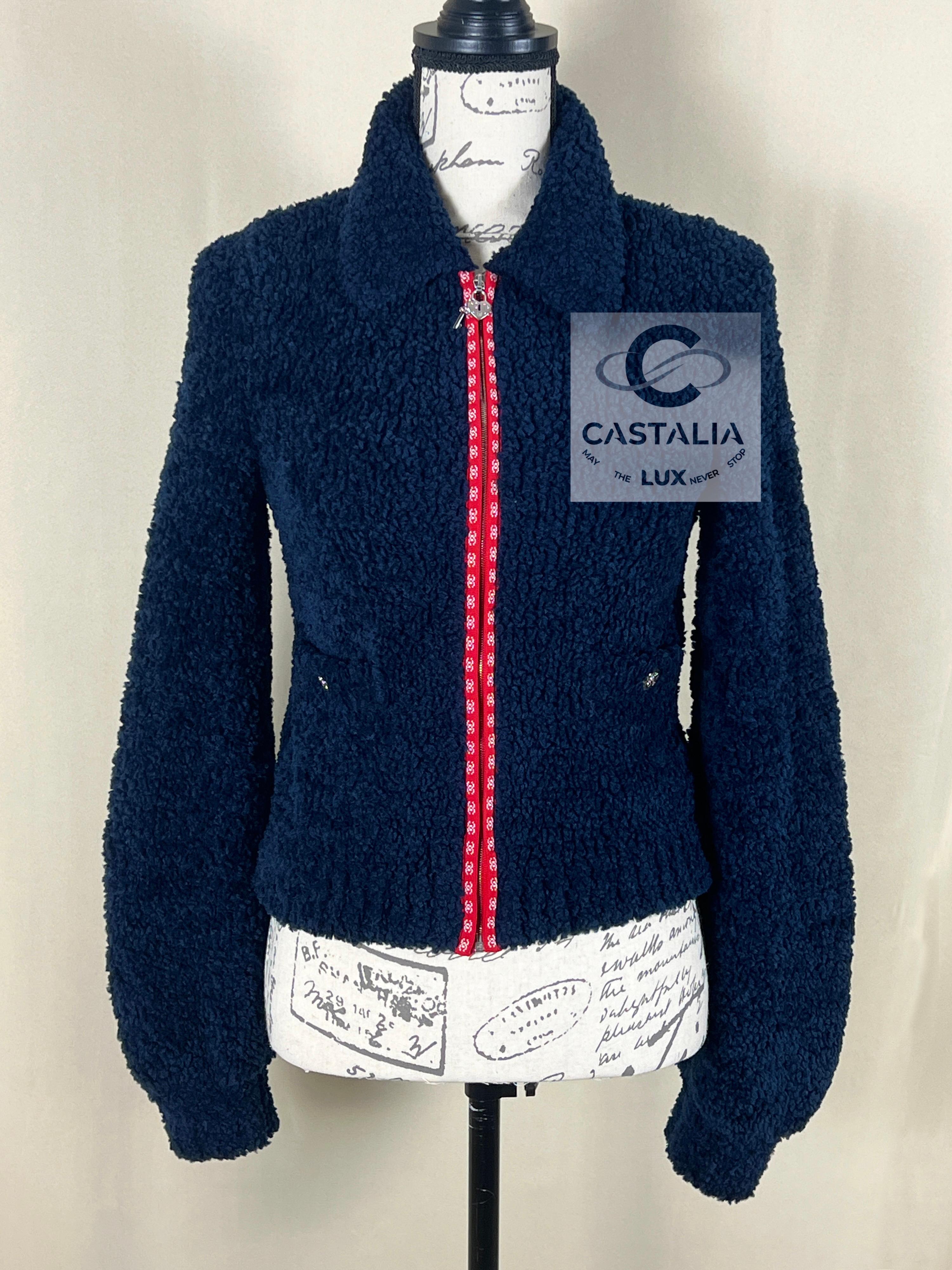 Chanel New Iconic CC Logo Teddy Jacket / Bomber 4