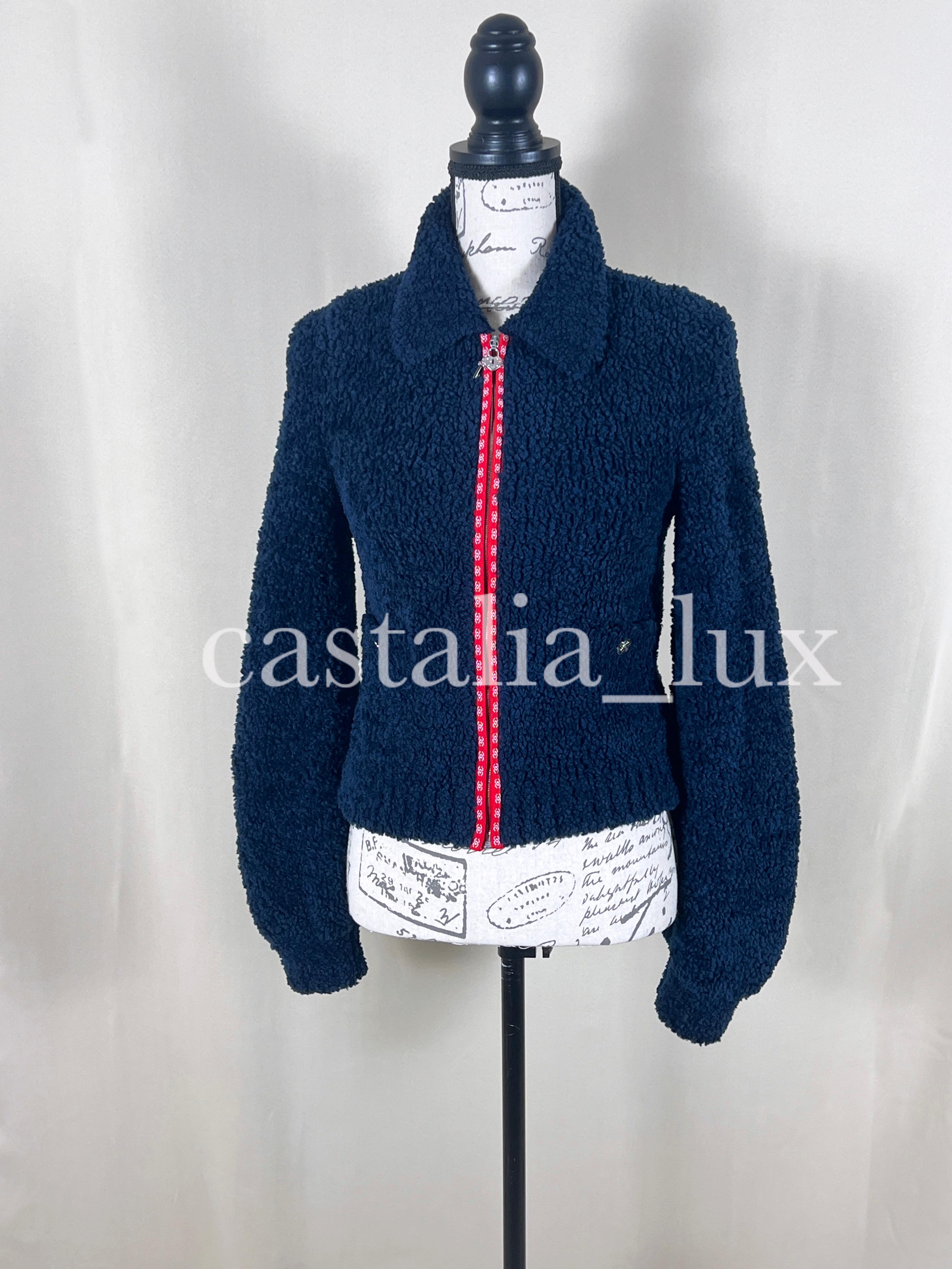 Chanel New Iconic CC Logo Teddy Jacket / Bomber 5