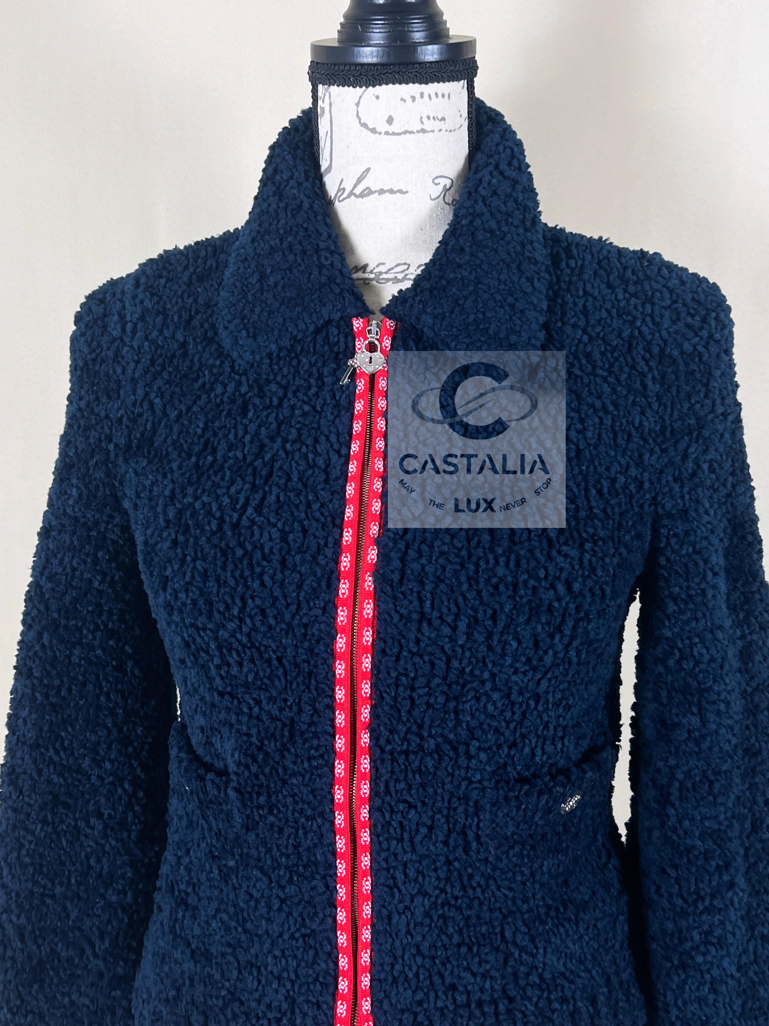 Chanel New Iconic CC Logo Teddy Jacket / Bomber 5