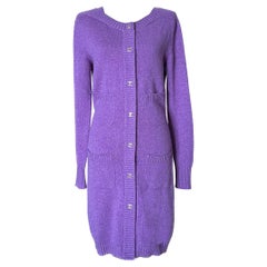 Chanel New Iconic CC Turnlock Blueberry Cardigan 44 FR