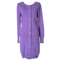 Chanel New Iconic CC Turnlock Blueberry Cashmere Cardigan
