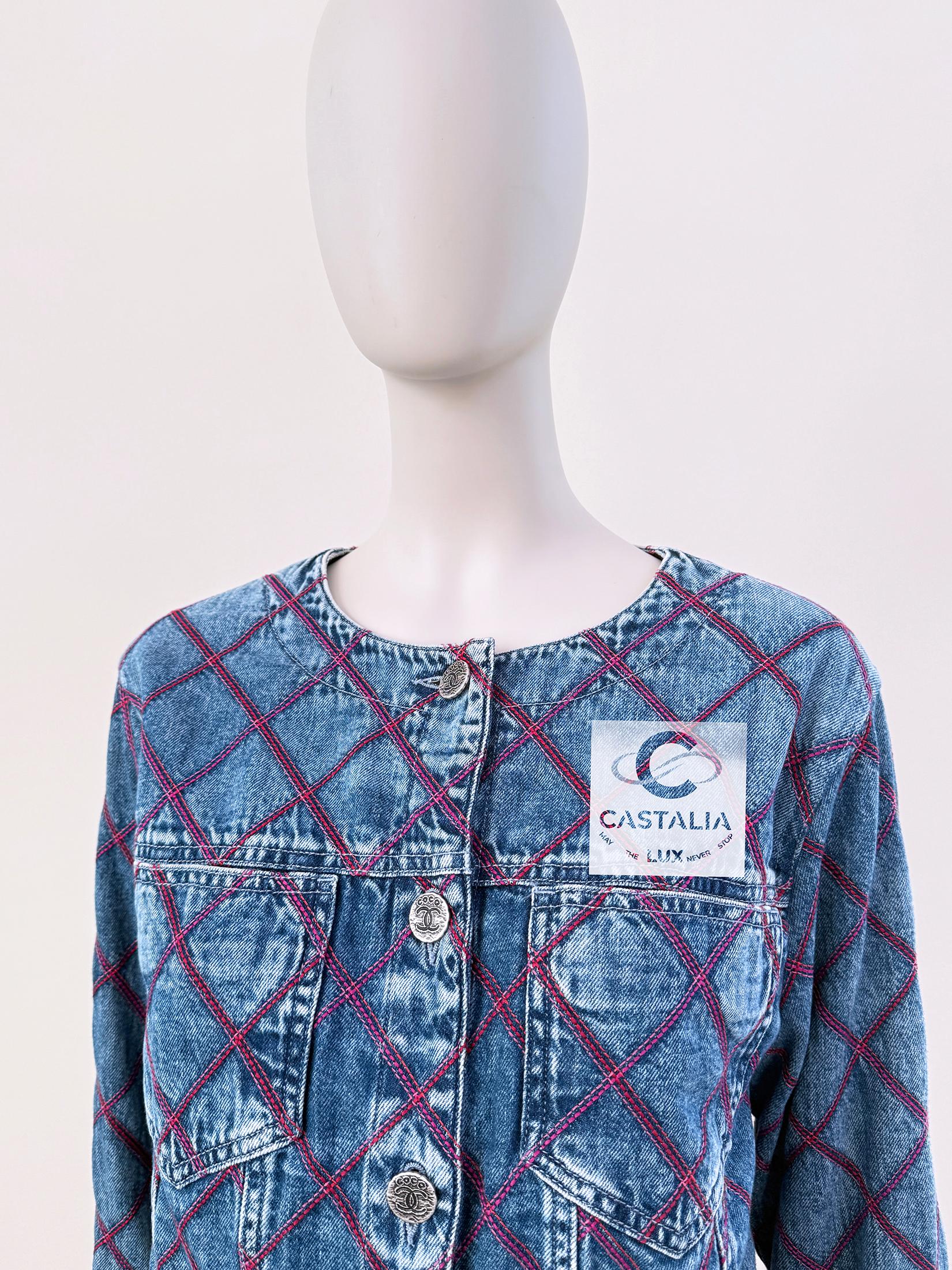 Chanel New Iconic Coco Beach Quilted Denim Jacket 5