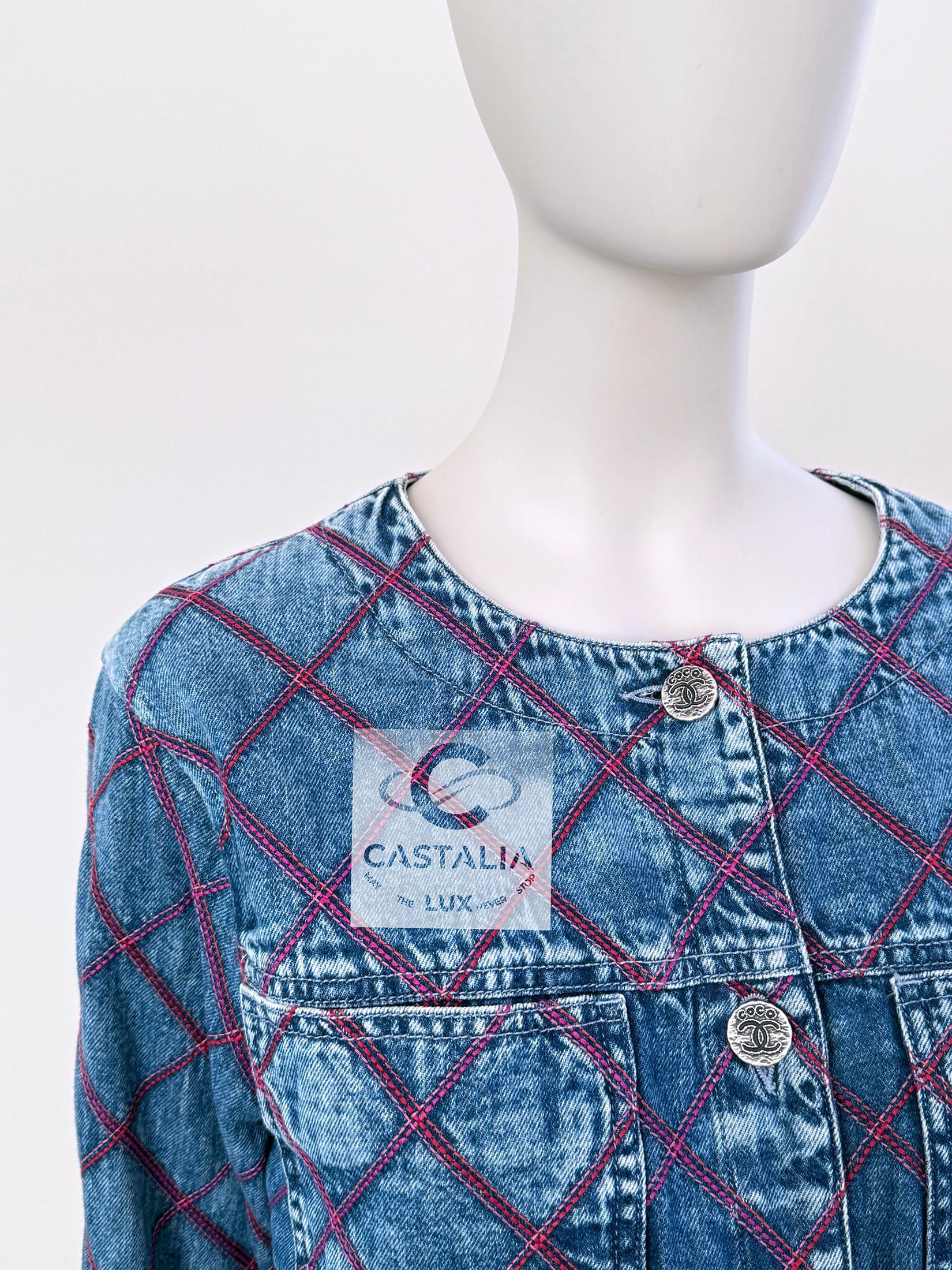 Chanel New Iconic Coco Beach Quilted Denim Jacket 7