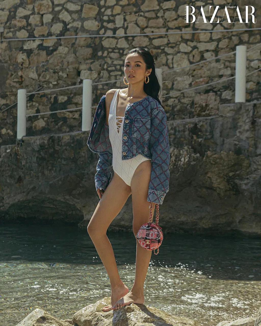 Purple Chanel New Iconic Coco Beach Quilted Denim Jacket