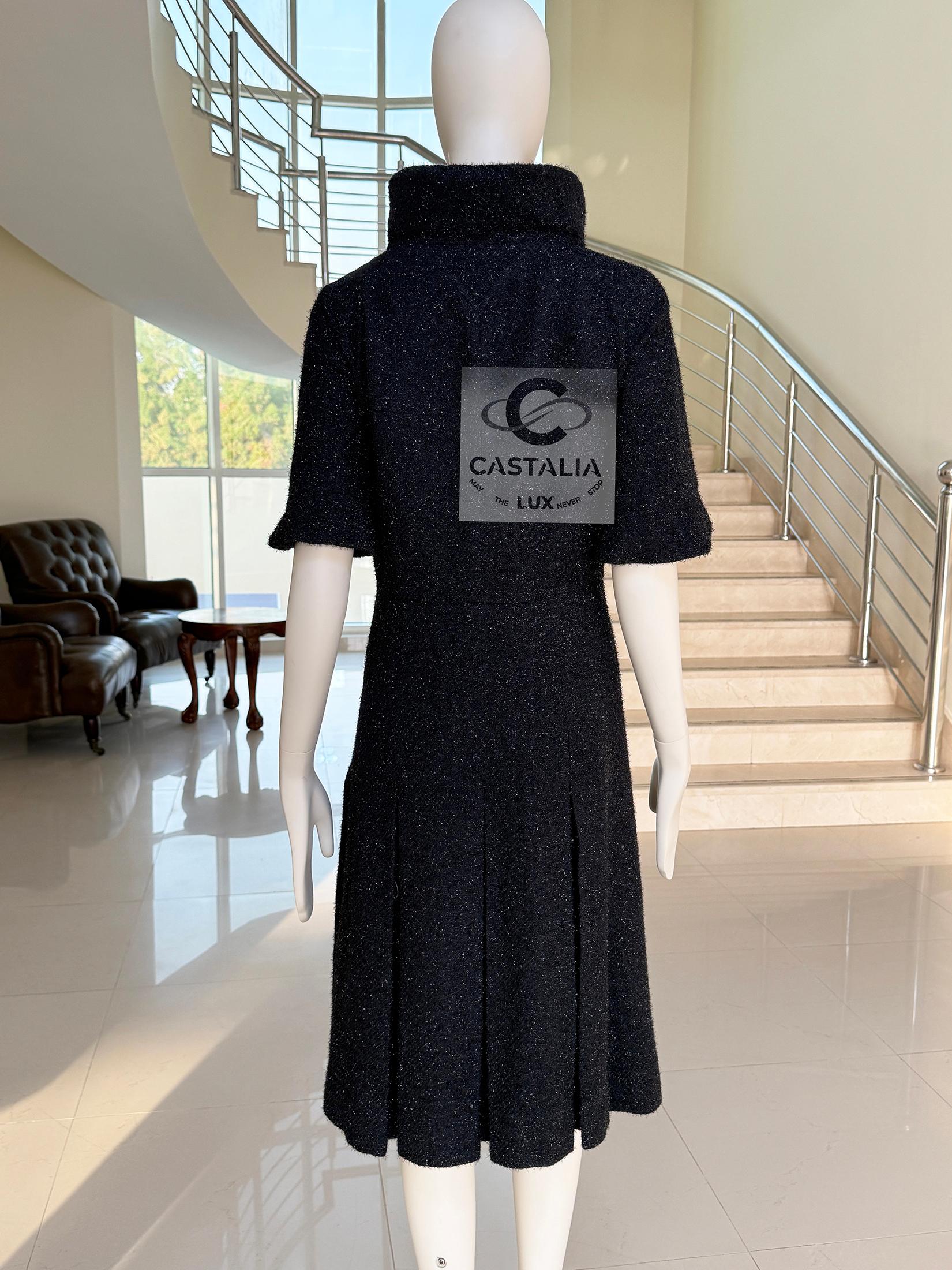 Chanel New Iconic Globalization Black Tweed Jacket Dress 36 FR in vendita 6