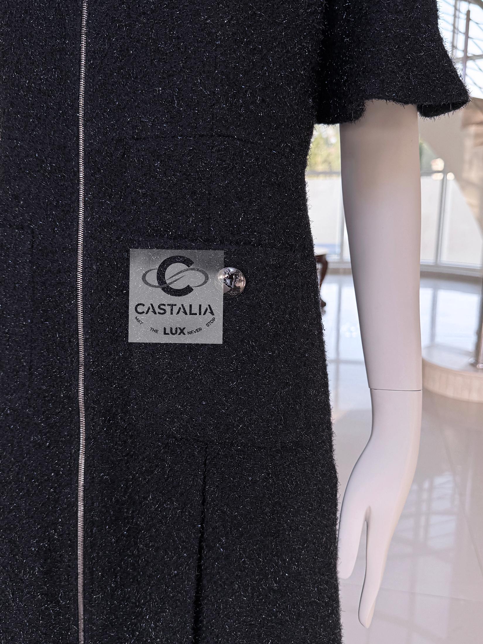 Chanel New Iconic Globalization Black Tweed Jacket Dress 36 FR in vendita 9