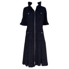 Chanel New Iconic Globalization Black Tweed Jacket Dress 36 FR