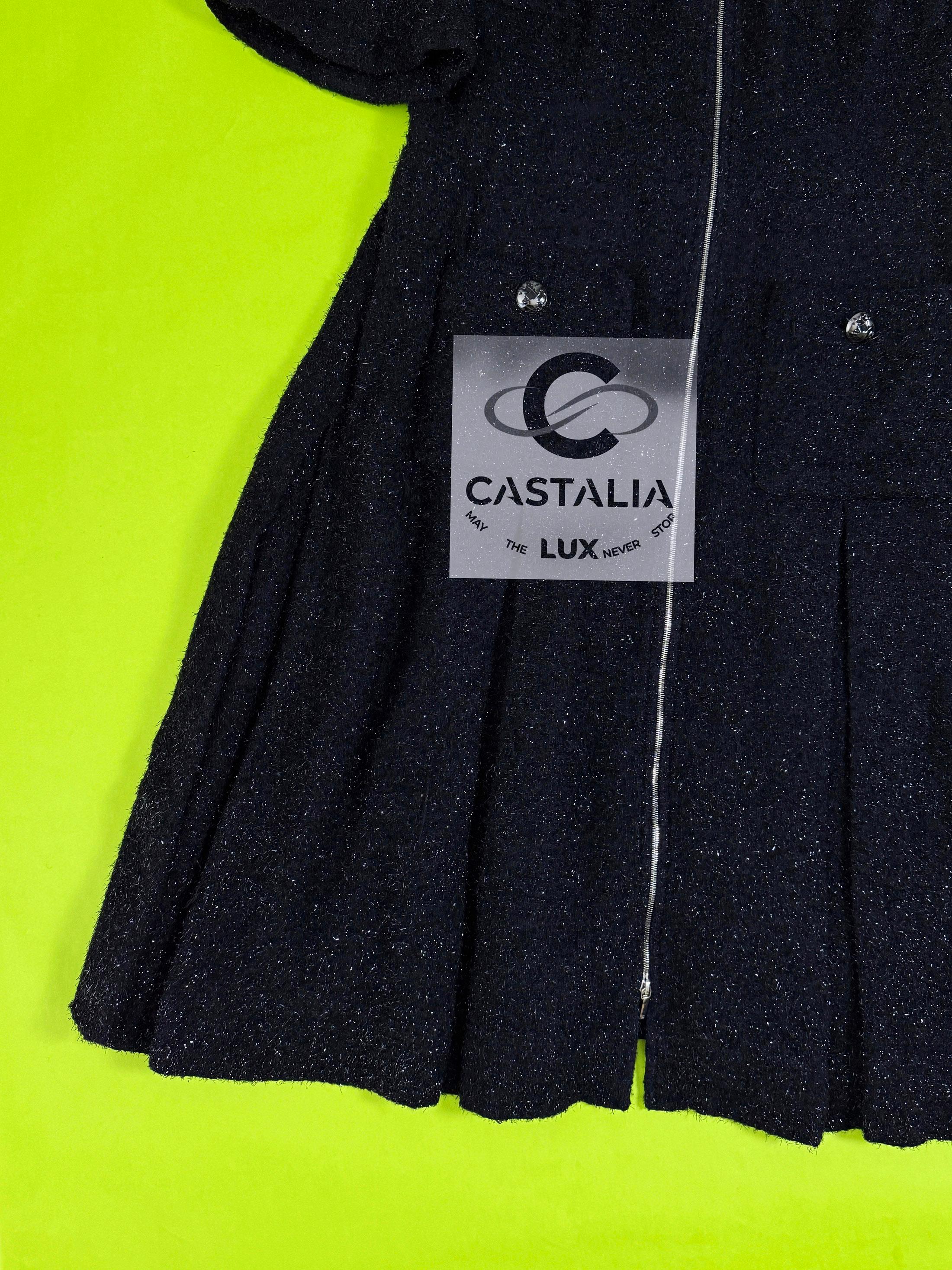 Chanel Neue Iconic Globalization Schwarze Tweed-Jacke Kleid aus der Globalisierung 40 FR 6