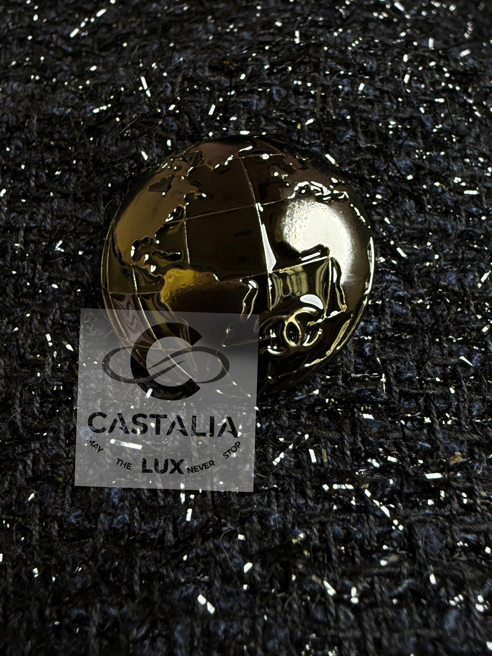 CHANEL New Iconic Globalization Robe veste en tweed noir 40 FR en vente 6