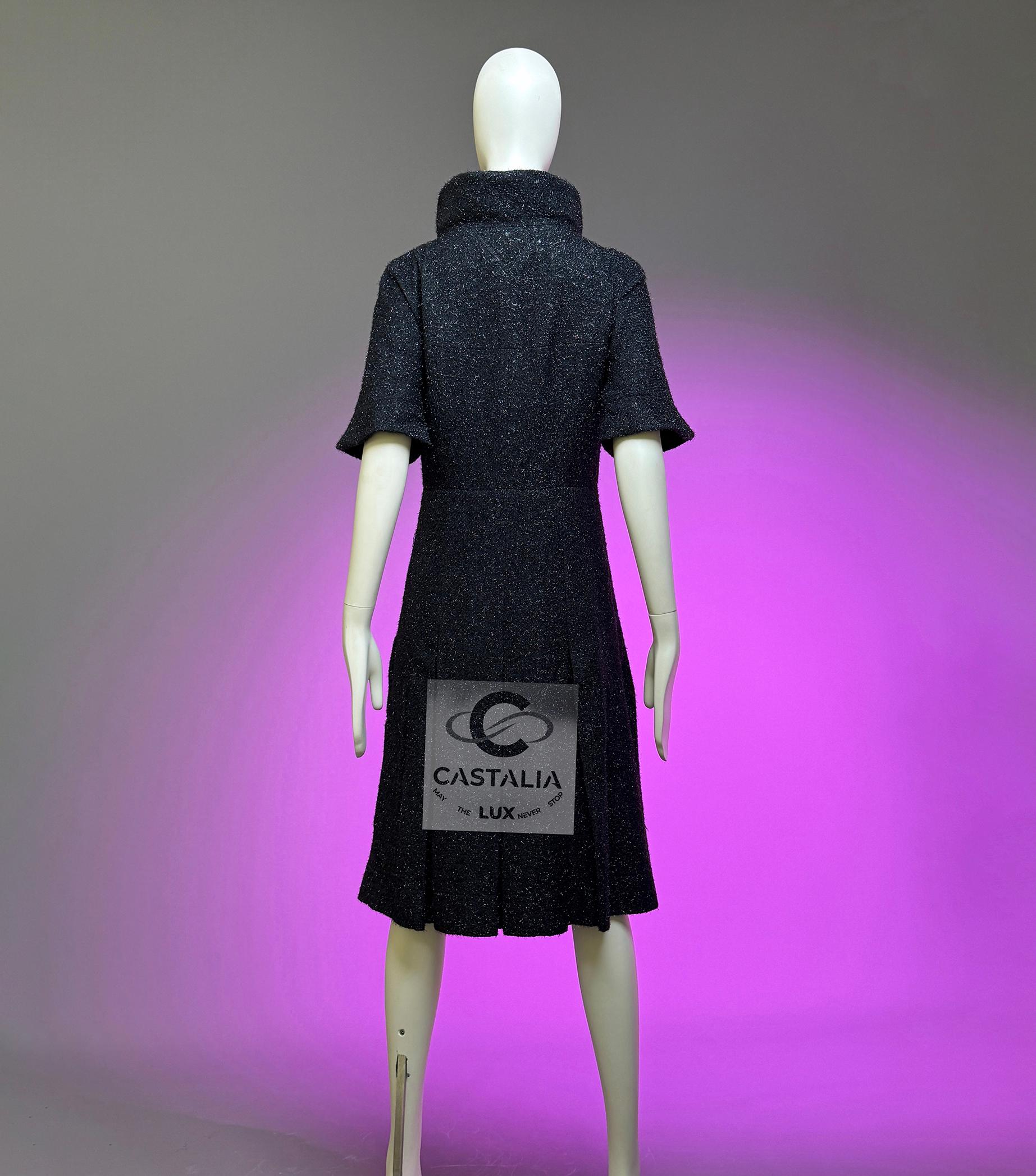 CHANEL New Iconic Globalization Robe veste en tweed noir 40 FR en vente 12