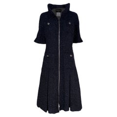 CHANEL New Iconic Globalization Black Tweed Jacket Dress 40 FR