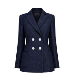 CHANEL New Iconic LA PAUSA Navy Shimmer Jacket 36 FR