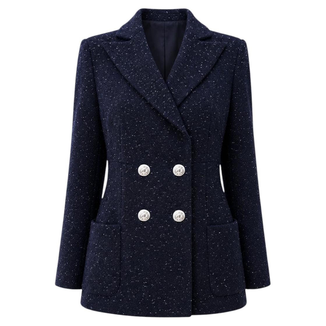 CHANEL New Iconic LA PAUSA Navy Shimmer Jacket 36 FR